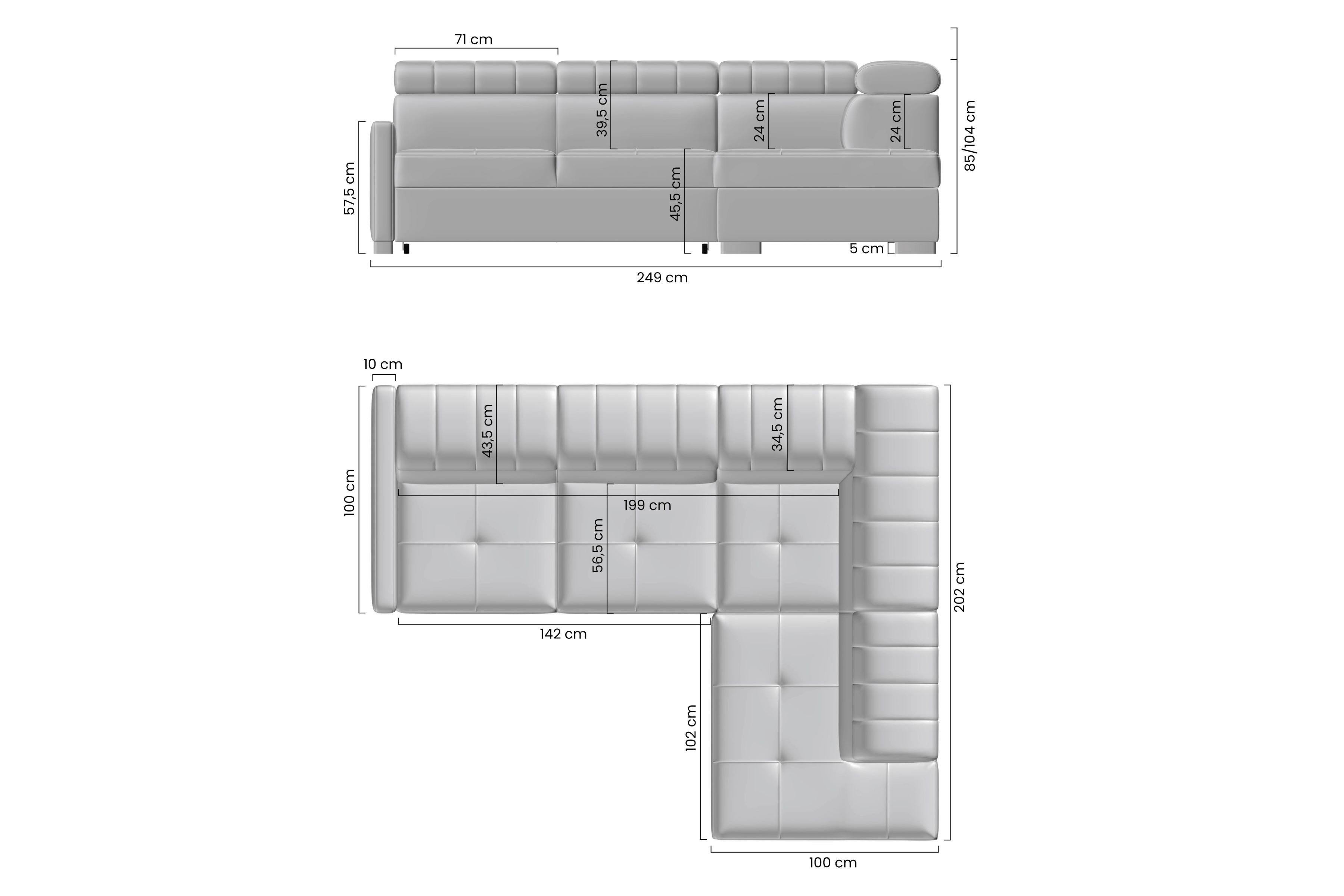 Rozkládací rohová sedací souprava Taremo L Rohová sedací souprava Taremo L rozkládací 