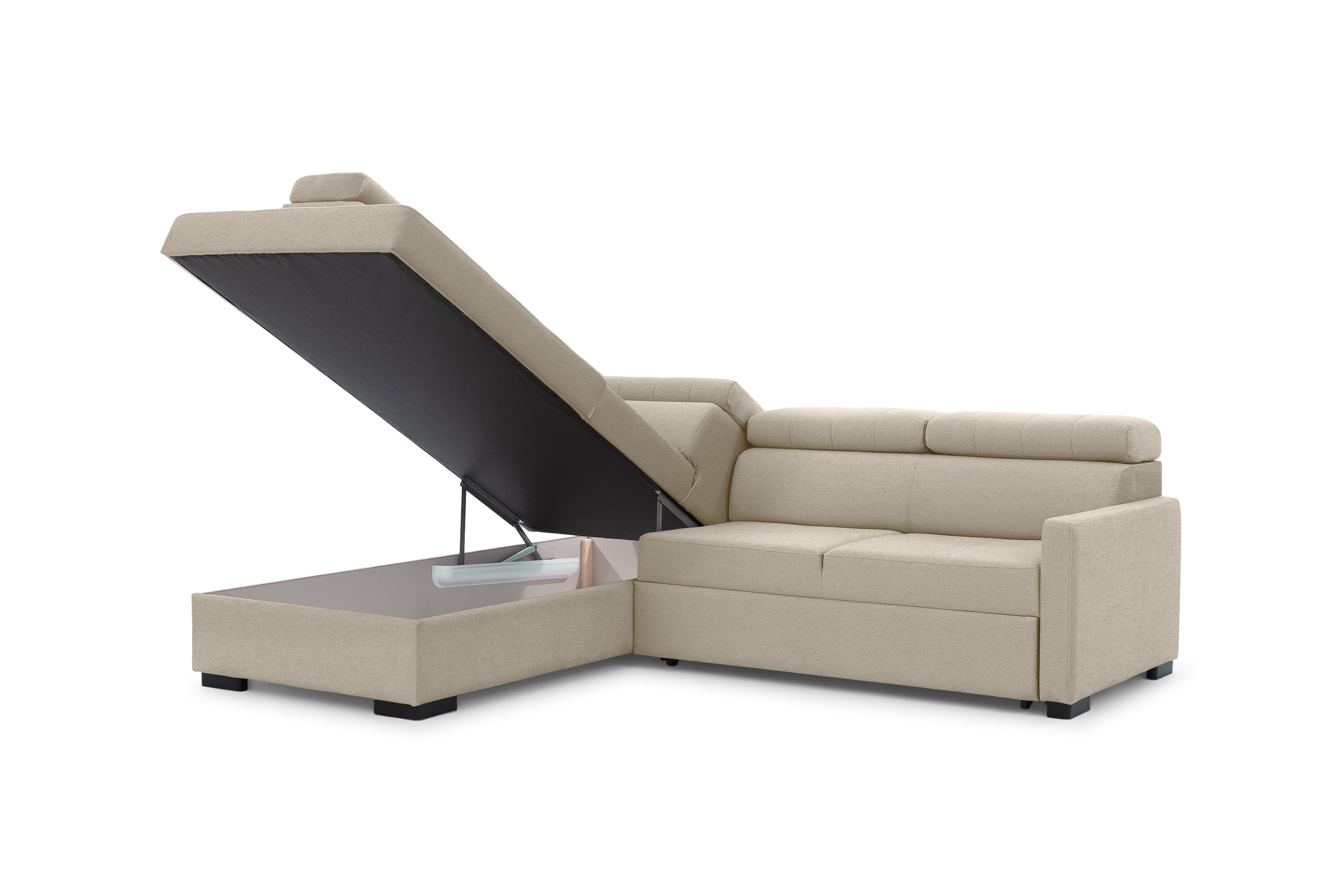 Rozkládací rohová sedací souprava Taremo L levá – krémová Ado 1601 Halva Rohová sedací souprava Taremo L rozkládací levá - kremowa plecionka Ado 1601 Halva