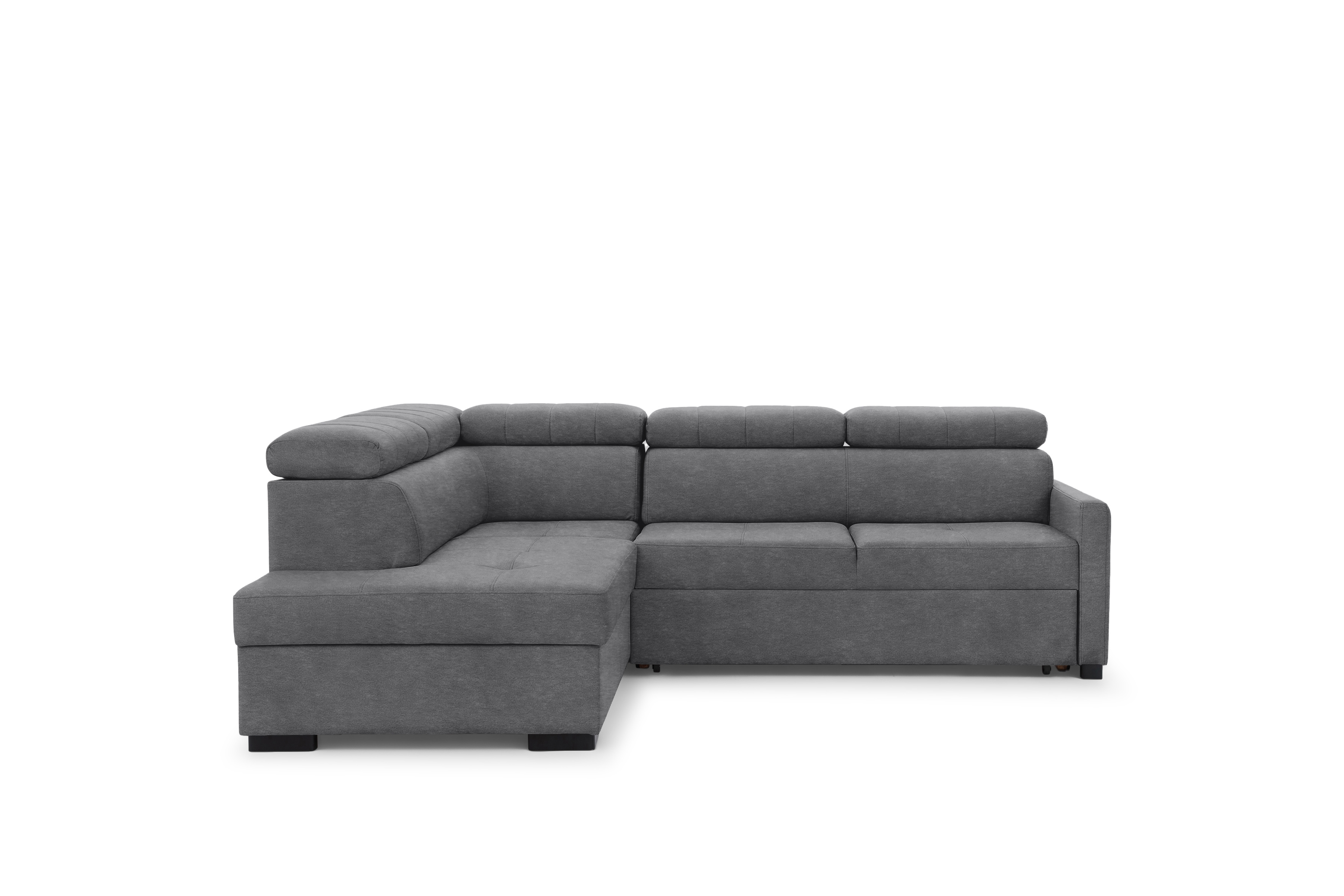 Rozkládací rohová sedací souprava Taremo L levá – šedá Zetta 304 Rohová sedací souprava Taremo L rozkládací levá - šedá samet latwoczyszczacy Zetta 304