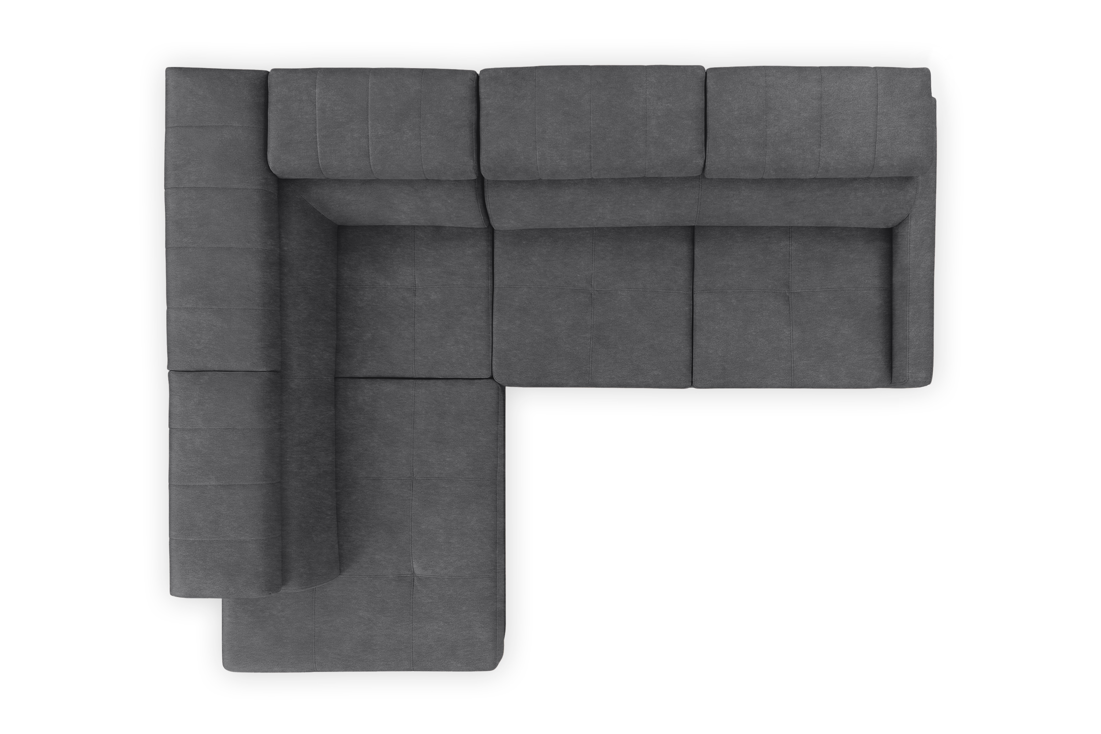 Rozkládací rohová sedací souprava Taremo L levá – šedá Zetta 304 Rohová sedací souprava Taremo L rozkládací levá - šedá samet latwoczyszczacy Zetta 304