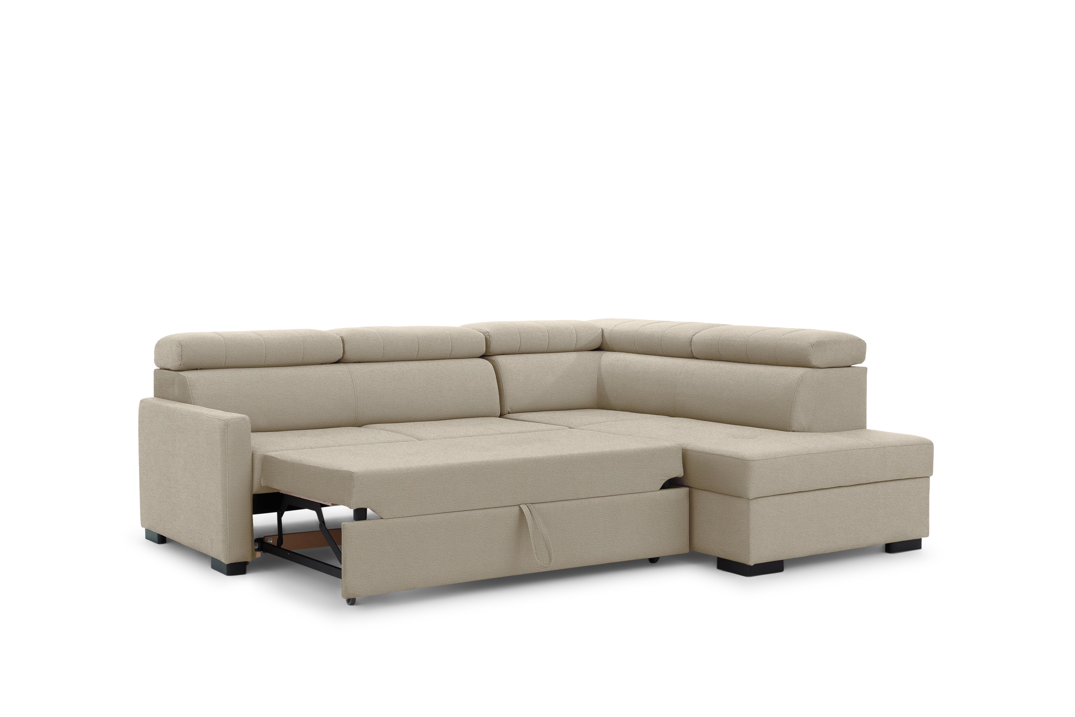 Rozkládací rohová sedací souprava Taremo L pravá – krémová Ado 1601 Halva Rohová sedací souprava Taremo L rozkládací pravá - kremowa plecionka Ado 1601 Halva