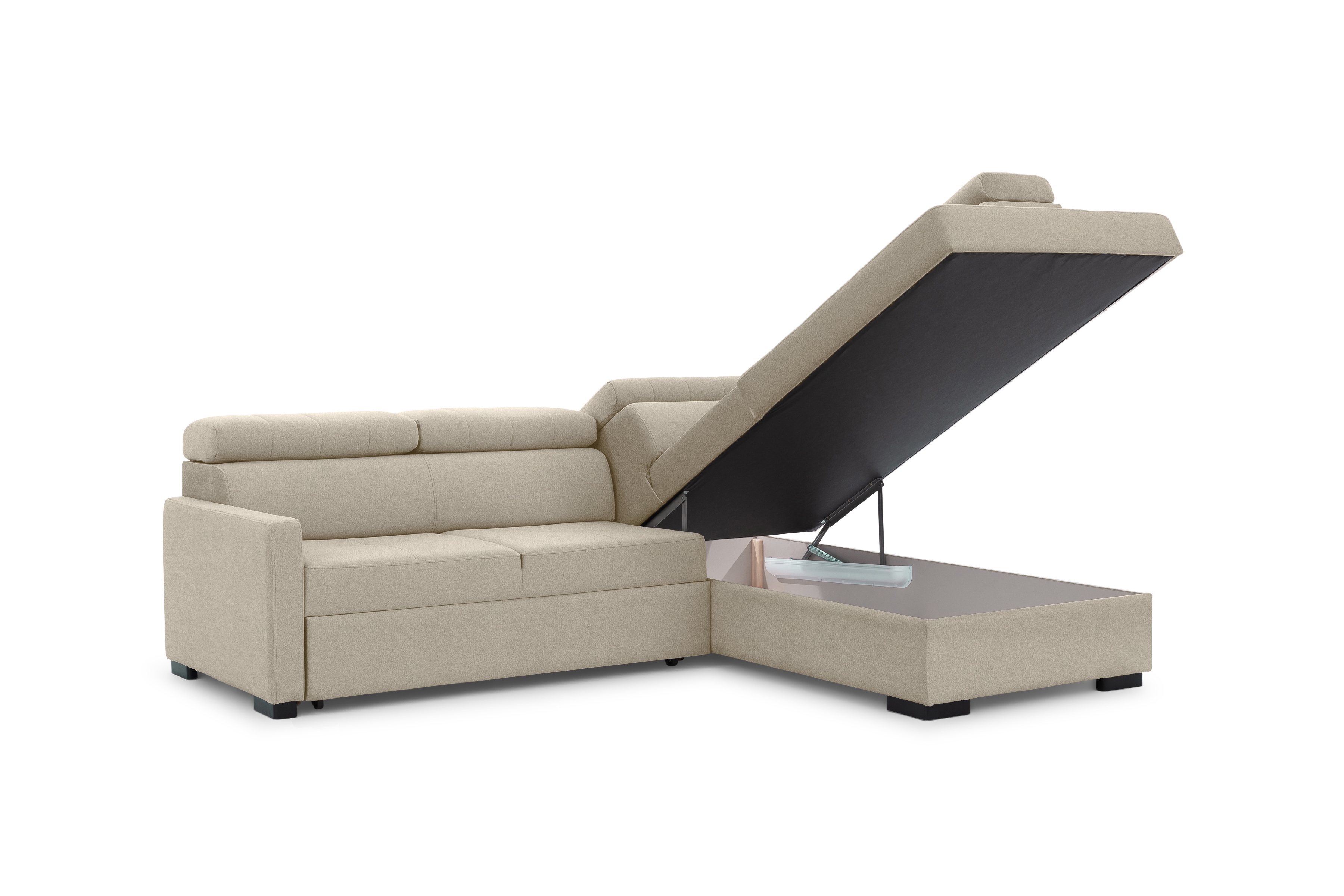 Rozkládací rohová sedací souprava Taremo L pravá – krémová Ado 1601 Halva Rohová sedací souprava Taremo L rozkládací pravá - kremowa plecionka Ado 1601 Halva