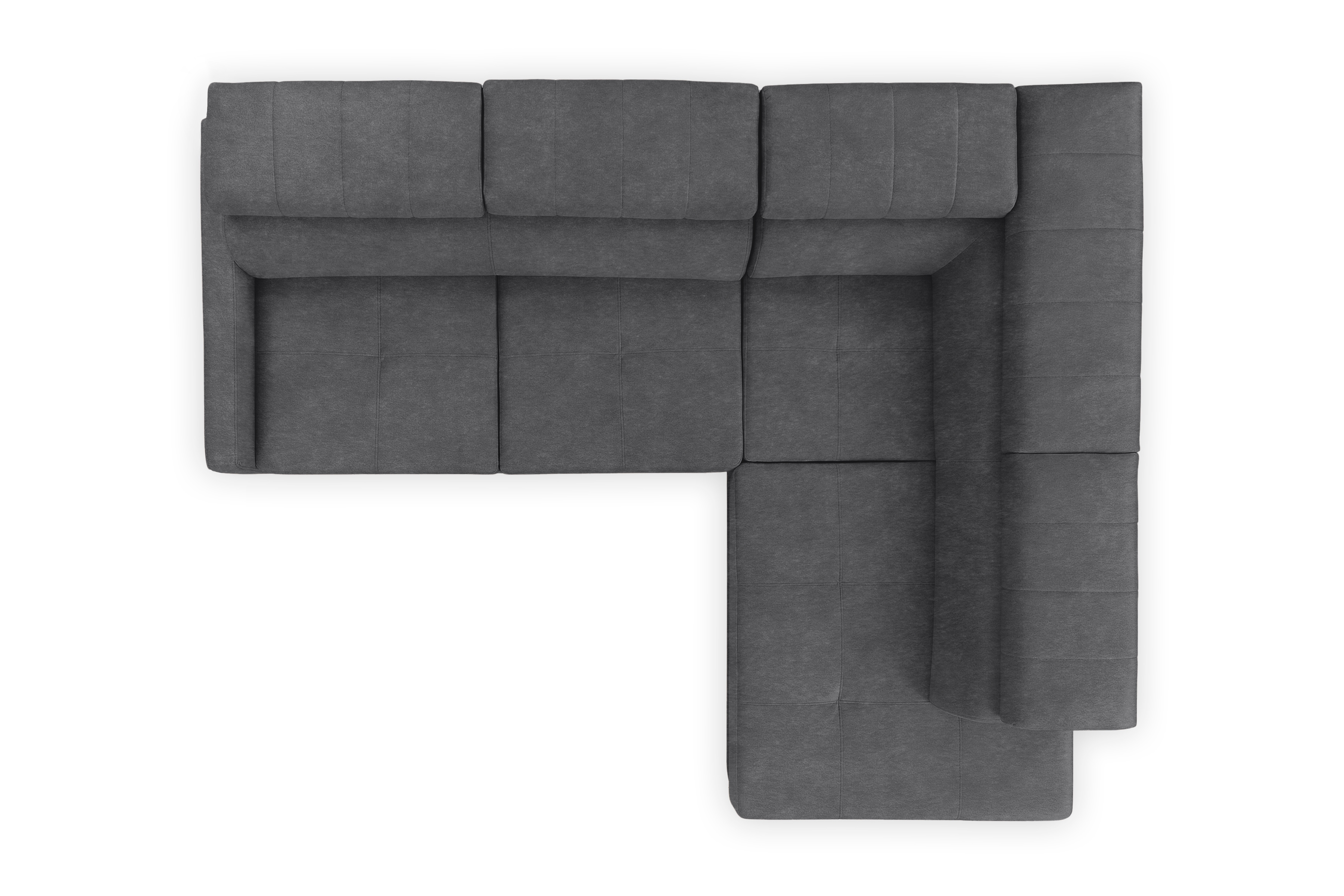 Rozkládací rohová sedací souprava Taremo L pravá – šedá Zetta 304 Rohová sedací souprava Taremo L rozkládací pravá - šedá samet latwoczyszczacy Zetta 304 