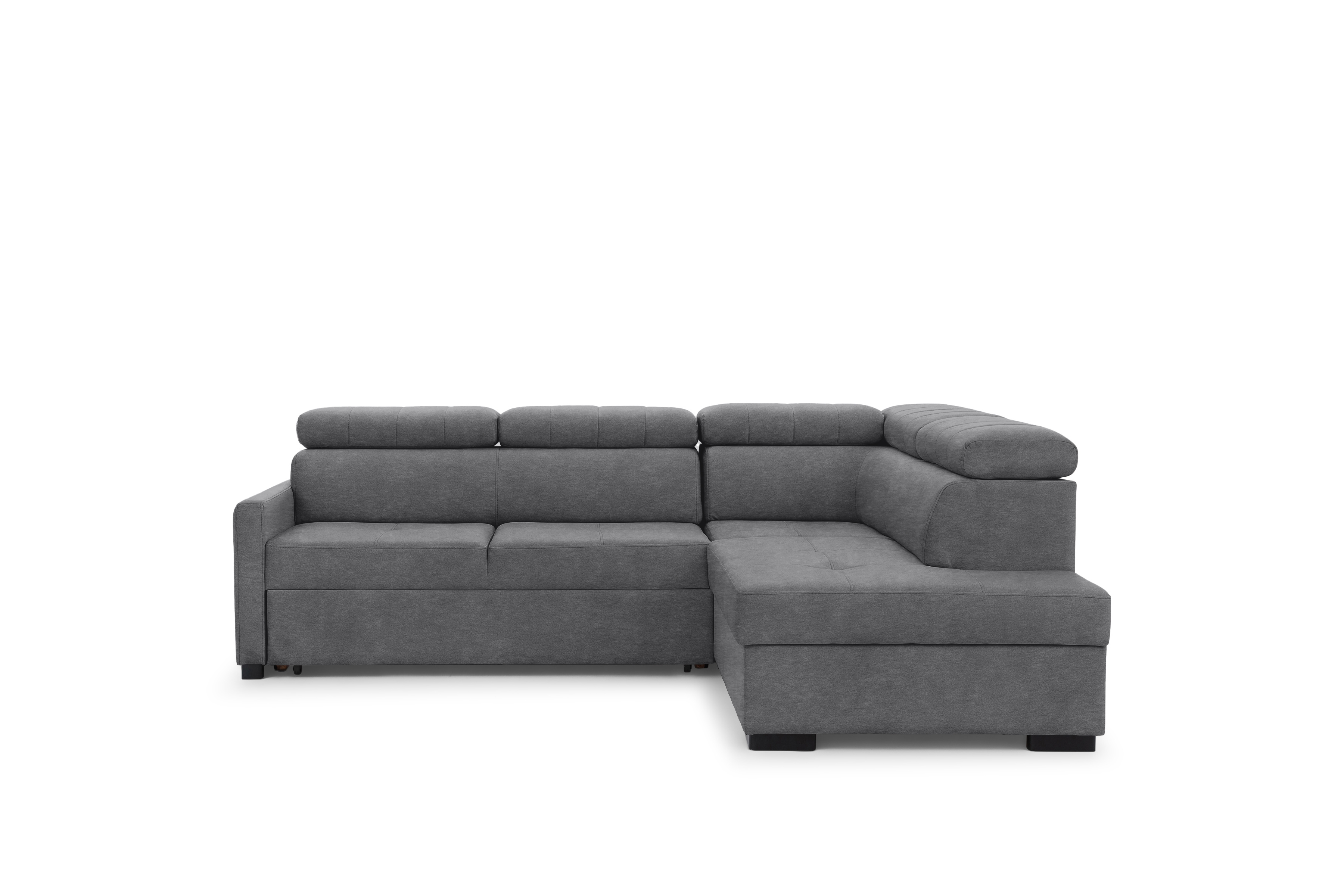 Rozkládací rohová sedací souprava Taremo L pravá – šedá Zetta 304 Rohová sedací souprava Taremo L rozkládací pravá - šedá samet latwoczyszczacy Zetta 304 