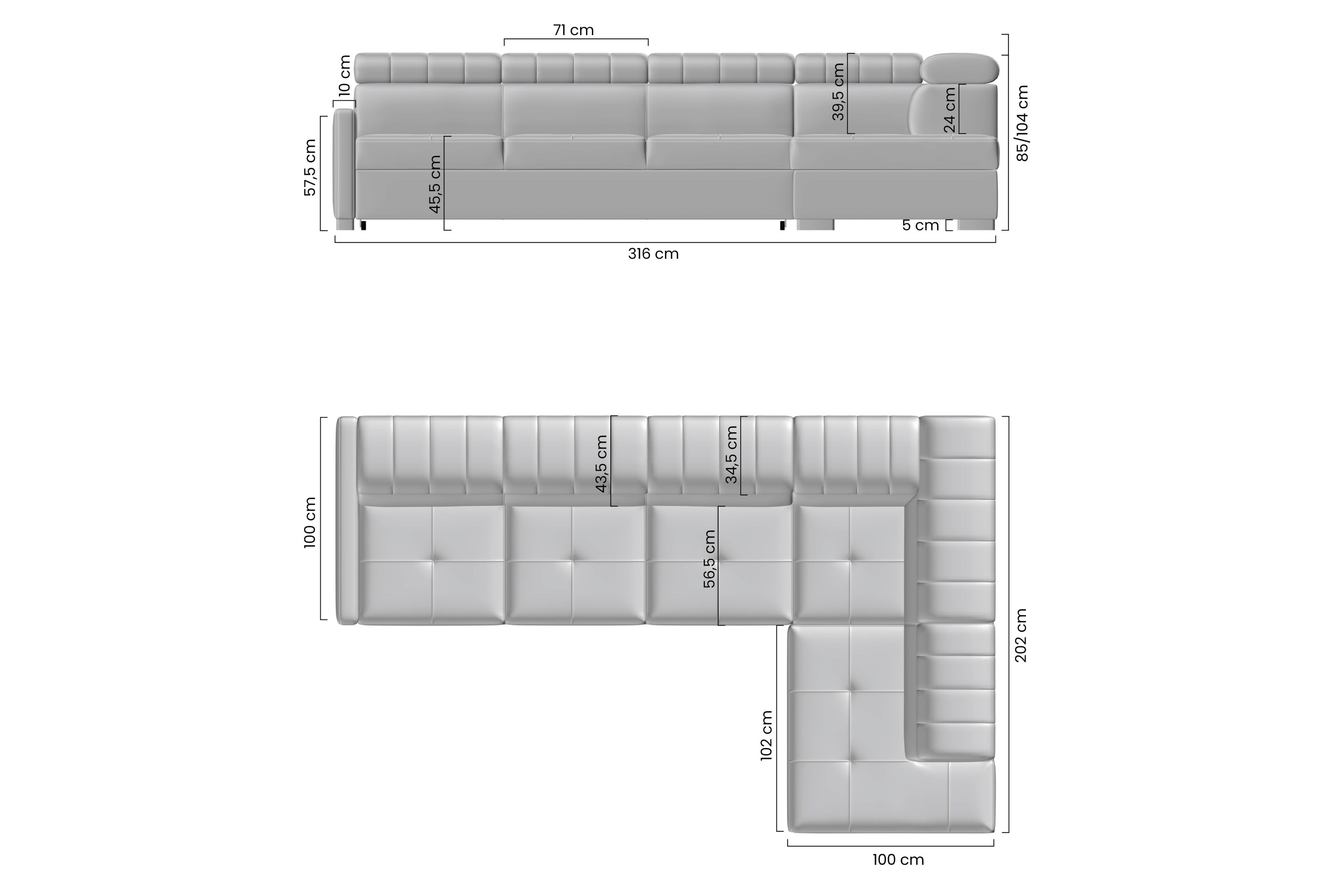 Rozkladacia rohová sedacia súprava Taremo Maxi ľavá - krémová pletenina Ado 1601 Halva Rohová sedacia súprava Taremo Maxi s funkciou spánku Ľavá strana - kremowa plecionka Ado 1601 Halva