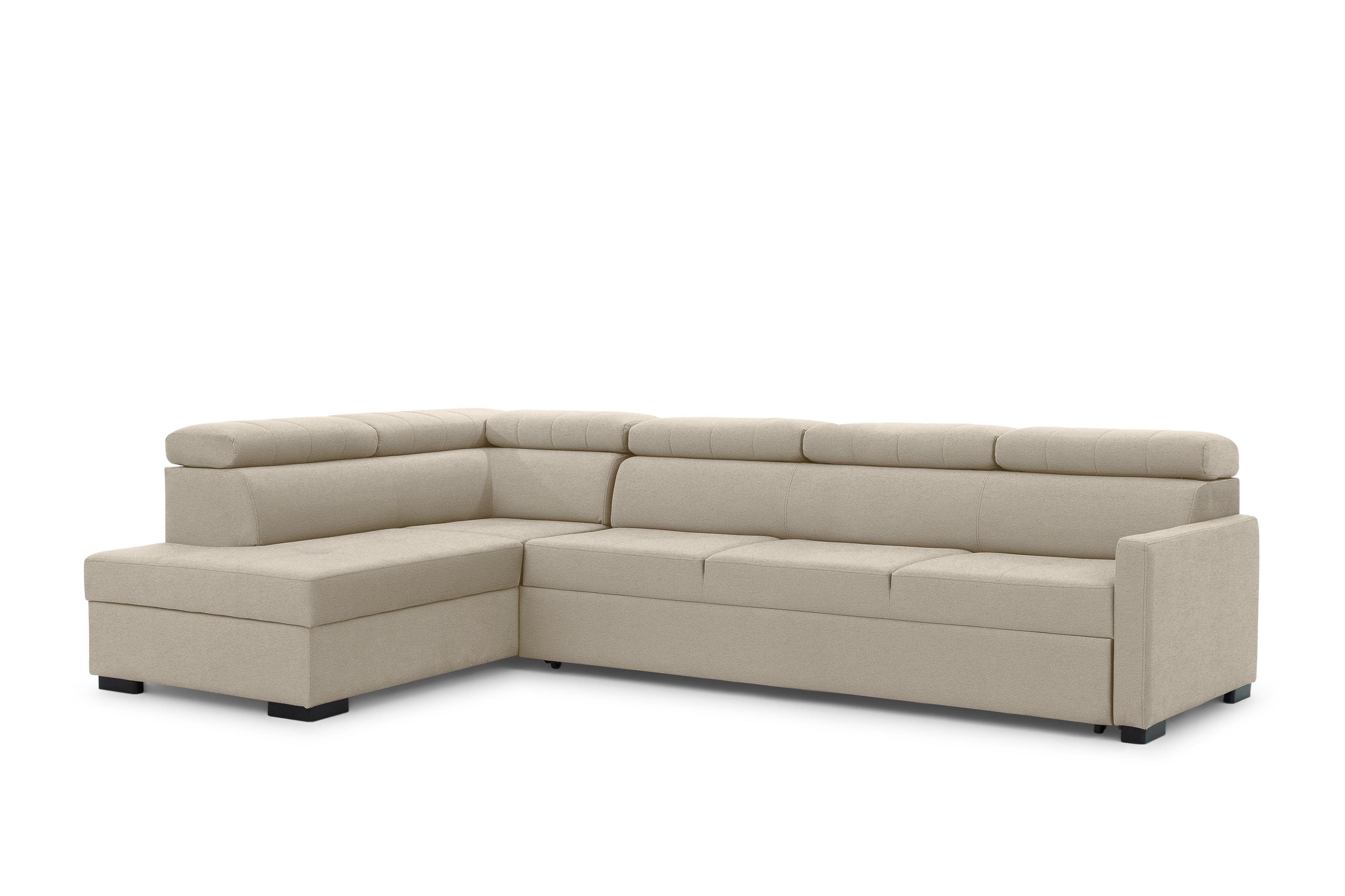 Rozkladacia rohová sedacia súprava Taremo Maxi ľavá - krémová pletenina Ado 1601 Halva Rohová sedacia súprava Taremo Maxi s funkciou spánku Ľavá strana - kremowa plecionka Ado 1601 Halva