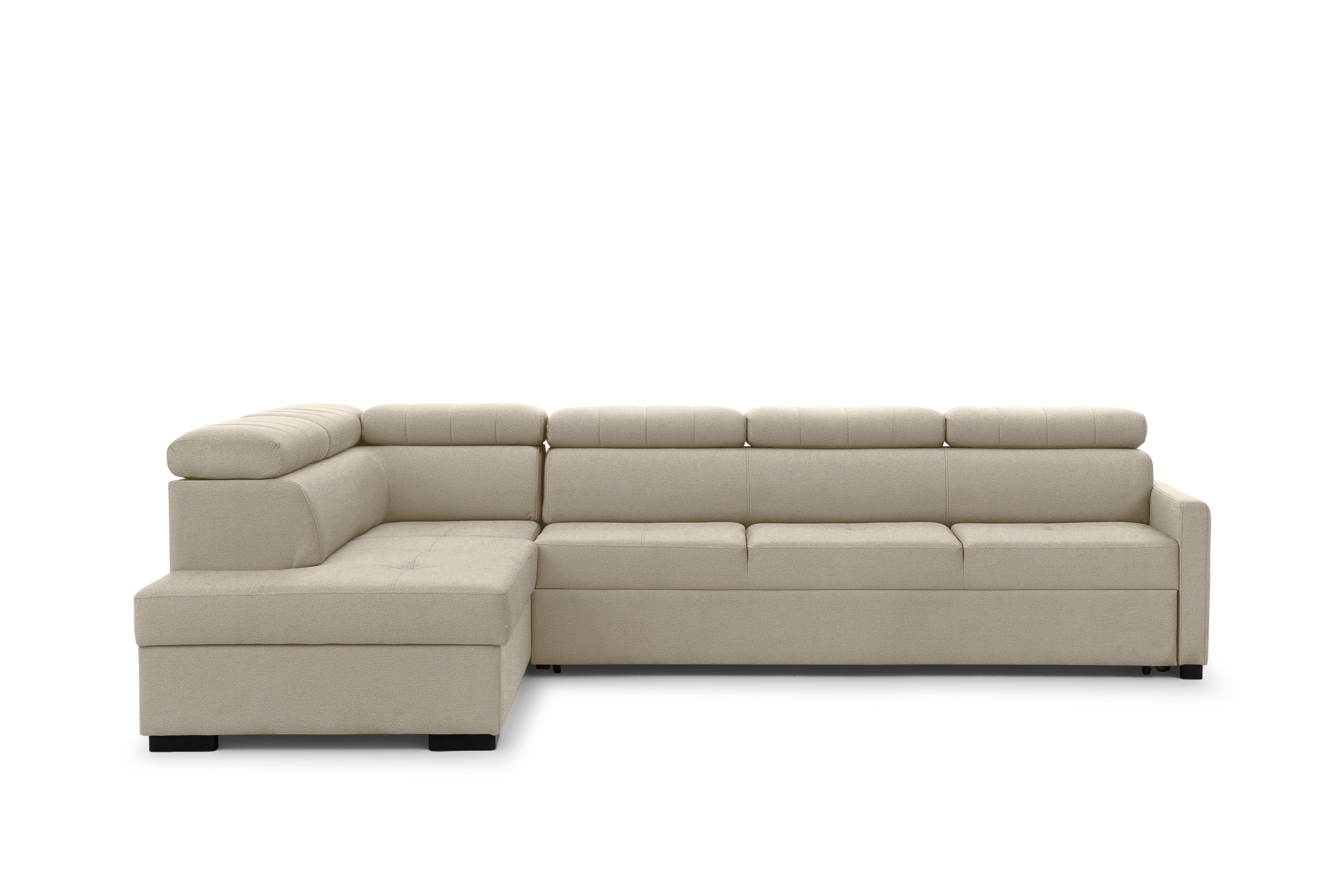 Rozkladacia rohová sedacia súprava Taremo Maxi ľavá - krémová pletenina Ado 1601 Halva Rohová sedacia súprava Taremo Maxi s funkciou spánku Ľavá strana - kremowa plecionka Ado 1601 Halva