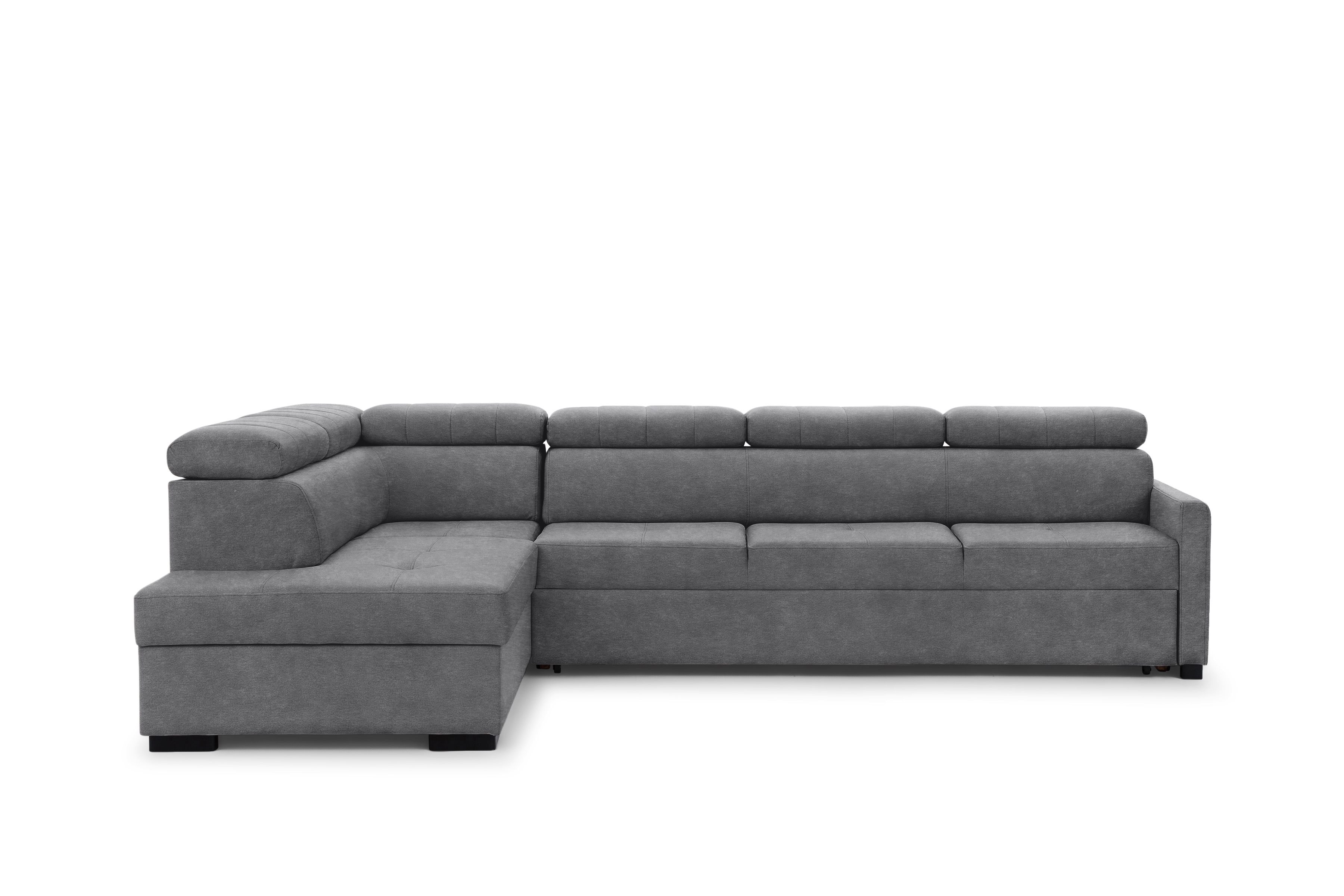 Rozkládací rohová sedací souprava Taremo Maxi levá – šedá Zetta 304 Rohová sedací souprava Taremo Maxi rozkládací levá - šedá samet latwoczyszczacy Zetta 304