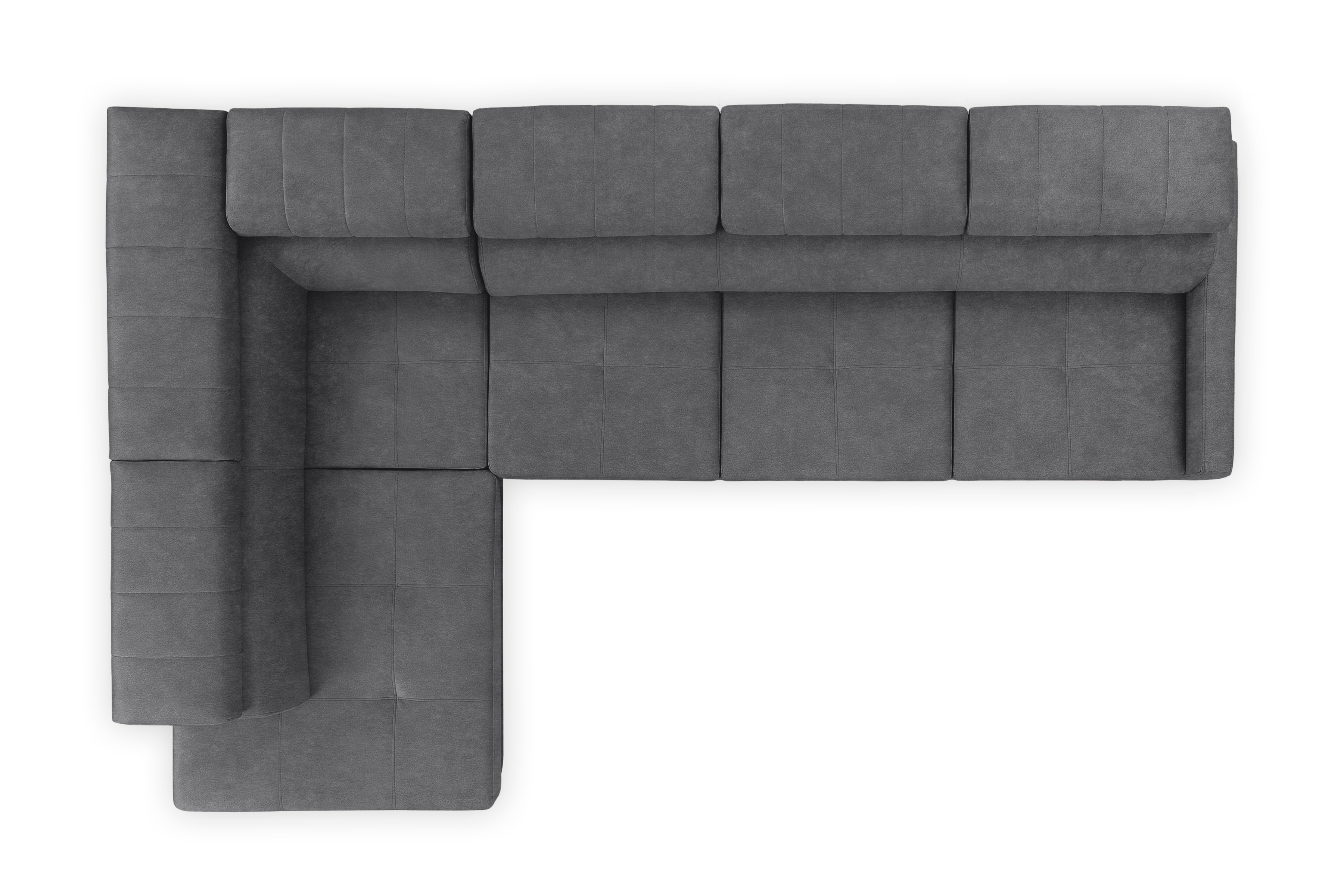 Rozkládací rohová sedací souprava Taremo Maxi levá – šedá Zetta 304 Rohová sedací souprava Taremo Maxi rozkládací levá - šedá samet latwoczyszczacy Zetta 304