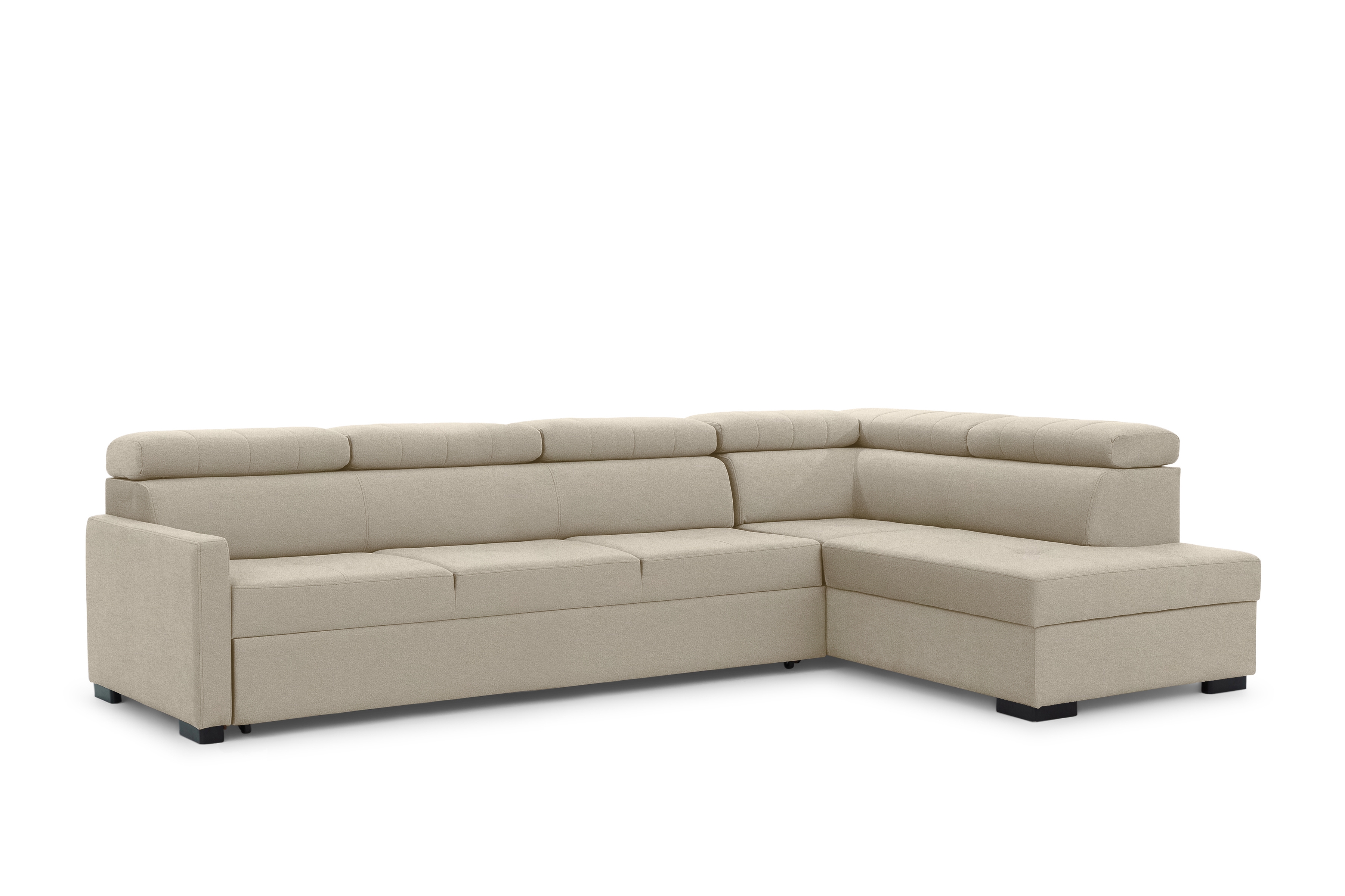 Rozkládací rohová sedací souprava Taremo Maxi pravá – krémová Ado 1601 Halva Rohová sedací souprava Taremo Maxi rozkládací pravá - kremowa plecionka Ado 1601 Halva