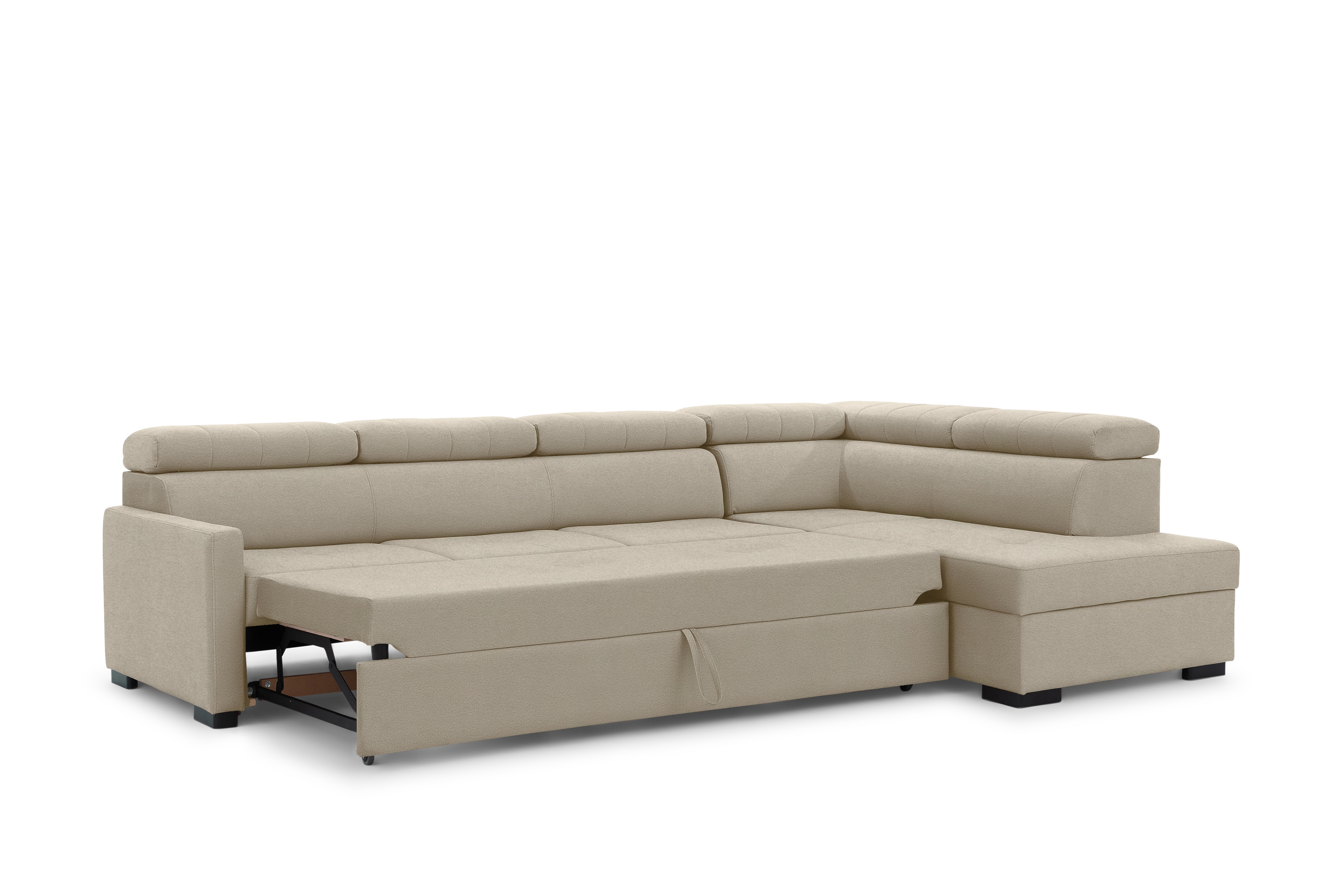 Rozkládací rohová sedací souprava Taremo Maxi pravá – krémová Ado 1601 Halva Rohová sedací souprava Taremo Maxi rozkládací pravá - kremowa plecionka Ado 1601 Halva