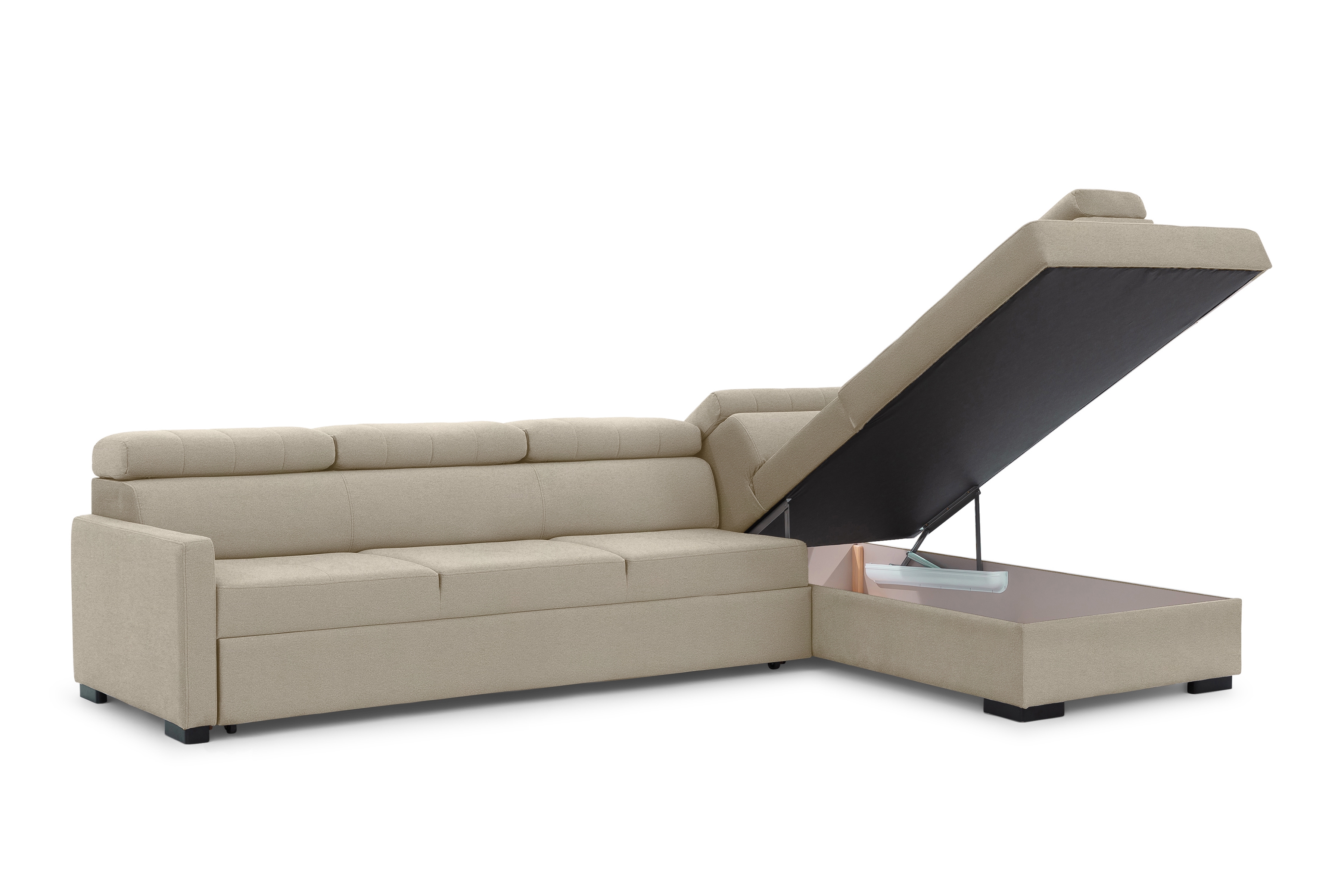 Rozkládací rohová sedací souprava Taremo Maxi pravá – krémová Ado 1601 Halva Rohová sedací souprava Taremo Maxi rozkládací pravá - kremowa plecionka Ado 1601 Halva