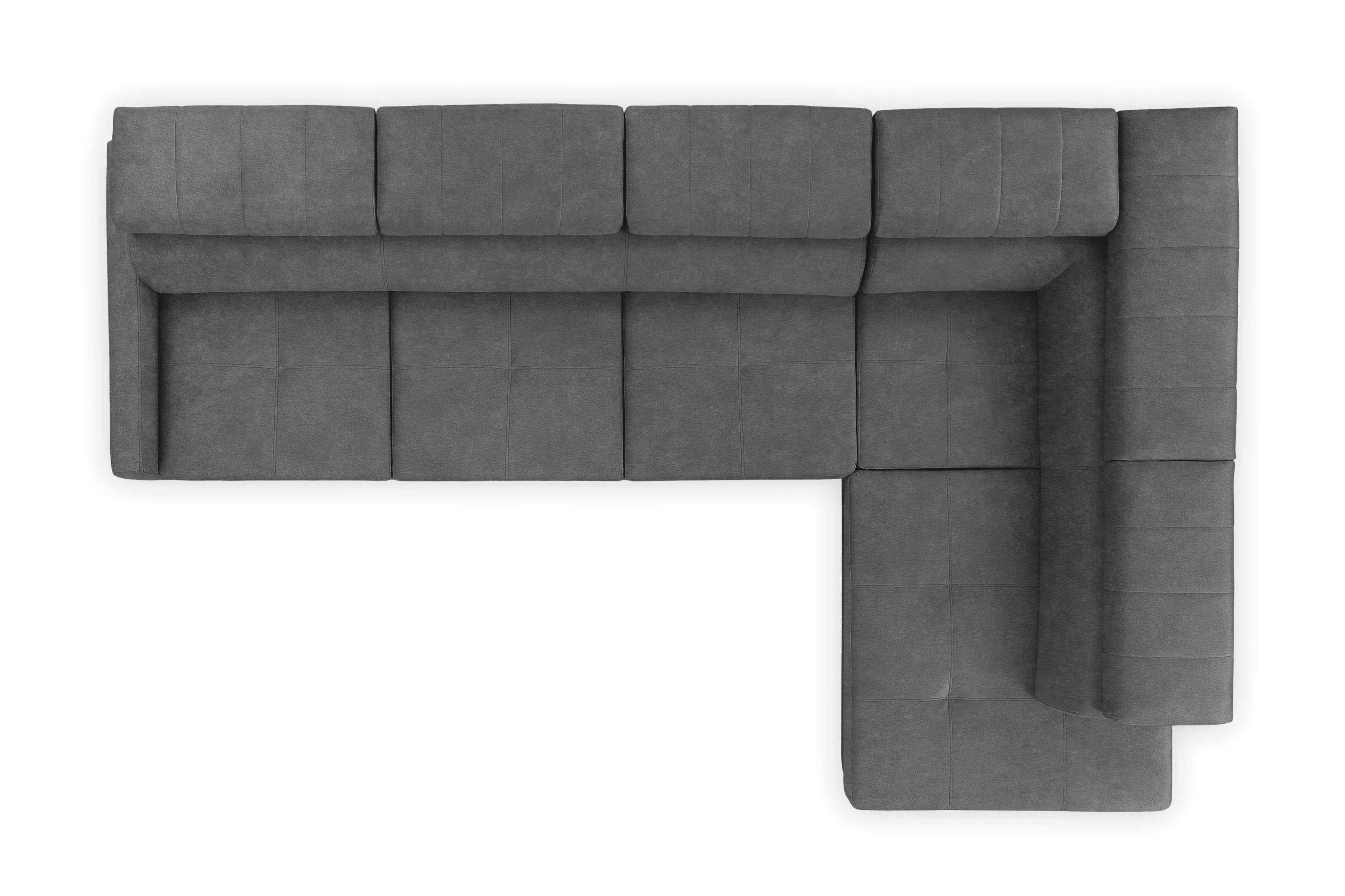 Rozkládací rohová sedací souprava Taremo Maxi pravá – šedá Zetta 304 Rohová sedací souprava Taremo Maxi rozkládací pravá - šedá samet latwoczyszczacy Zetta 304 