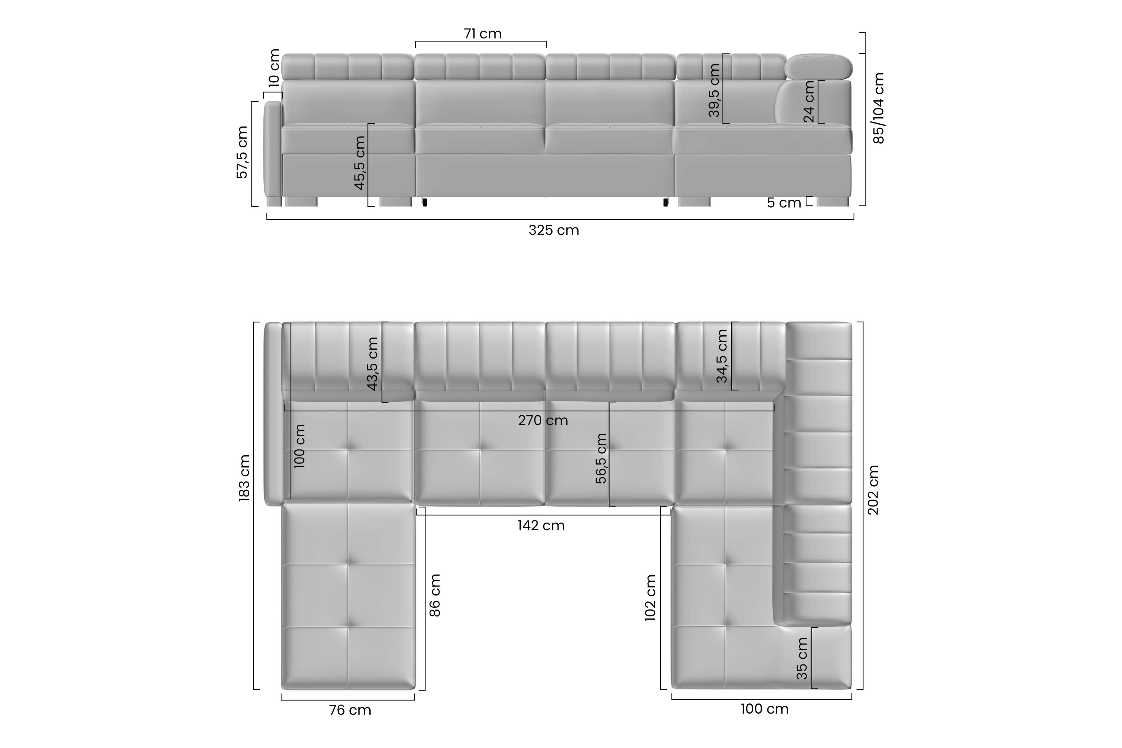 Rozkládací rohová sedací souprava Taremo U II Rohová sedací souprava Taremo U II rozkládací 