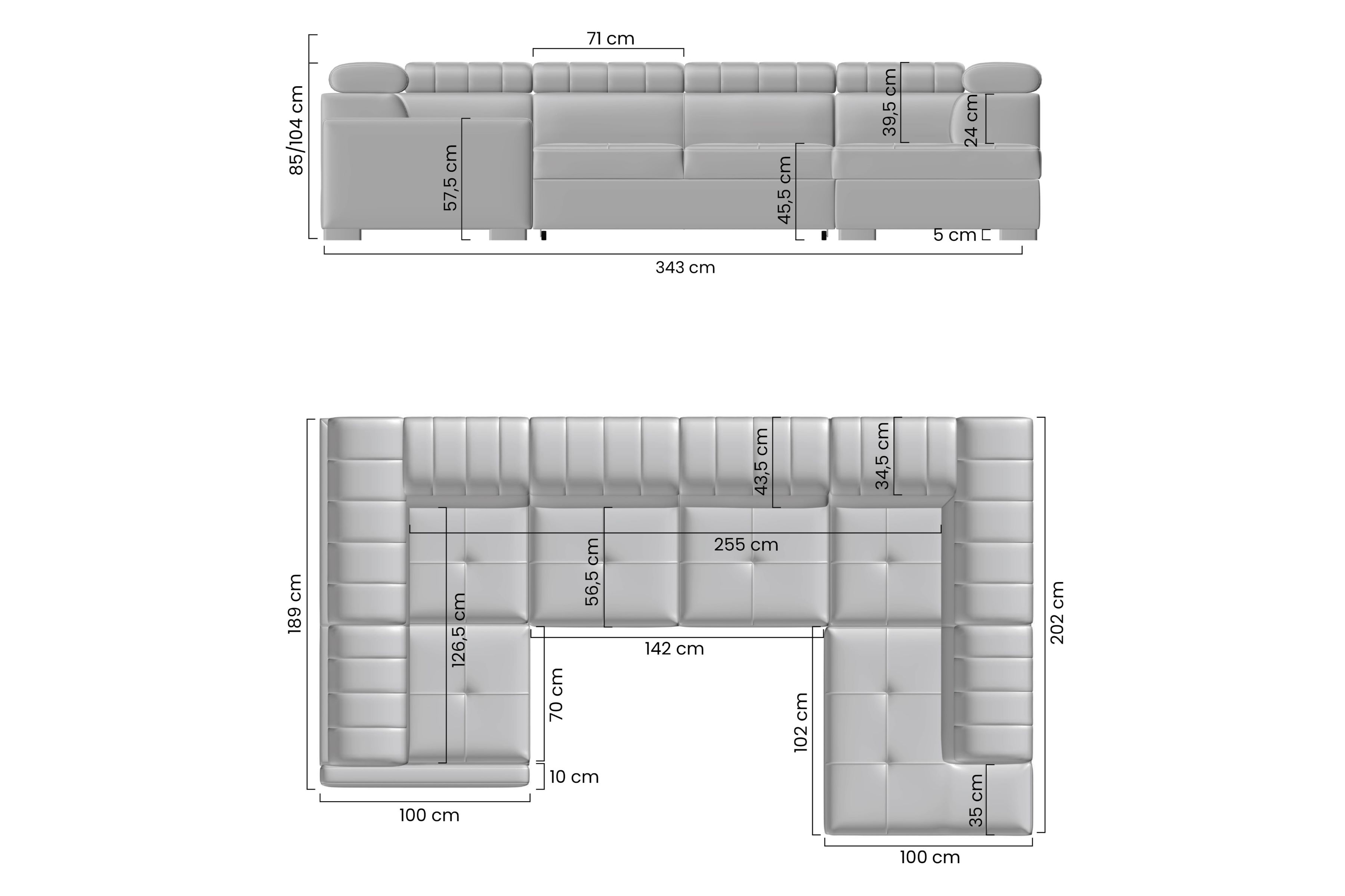 Rozkládací rohová sedací souprava Taremo U Rohová sedací souprava Taremo U rozkládací 