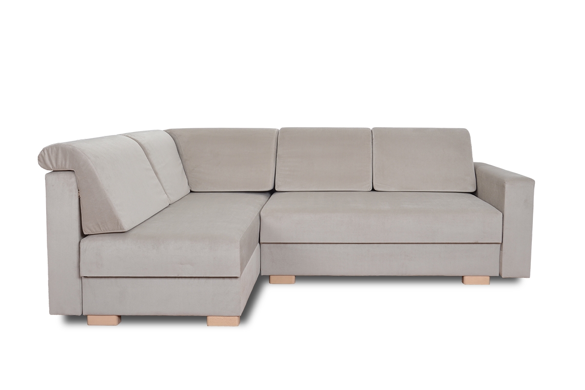 Rozkládací rohová sedací souprava Sevio světlá rohová sedací souprava čalouněná