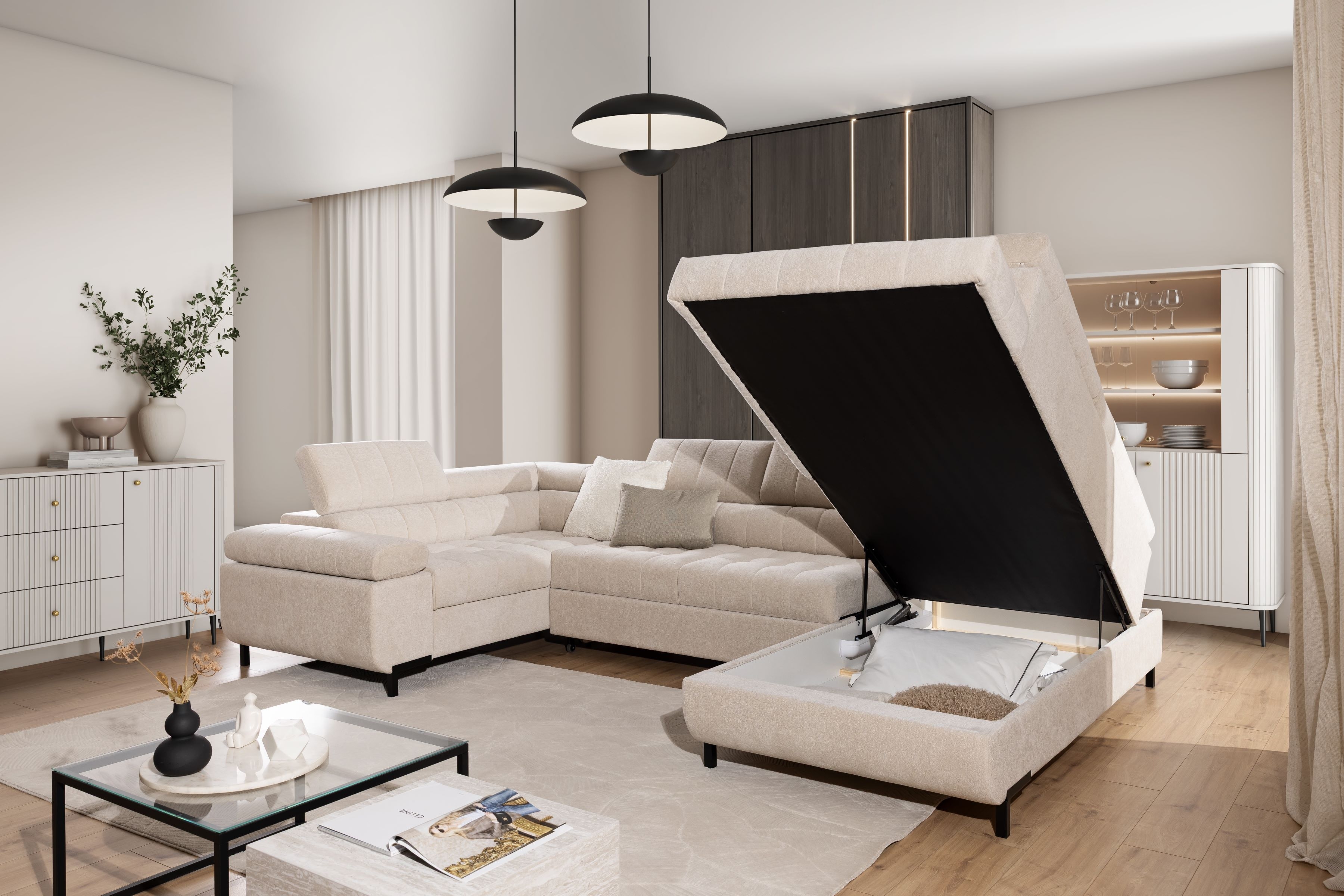 Rozkládací rohová sedací souprava Tyrion U Rohová sedací souprava Tyrion U rozkládací