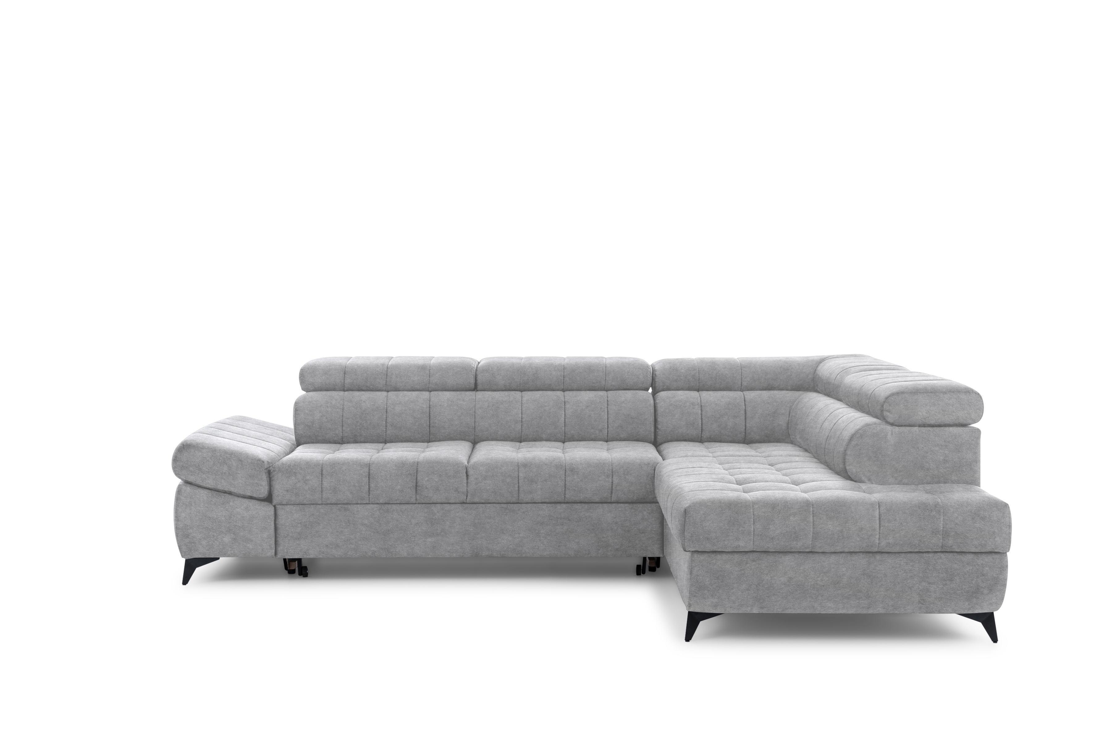 Rohová sedačka Valoris L s rozkladom pravá - sivý ľahko čistiteľný zamat Cloud 81 Rohová sedacia súprava Valoris L s funkciou spánku pravá strana - šedý velúr ľahkočistiaci Cloud 81