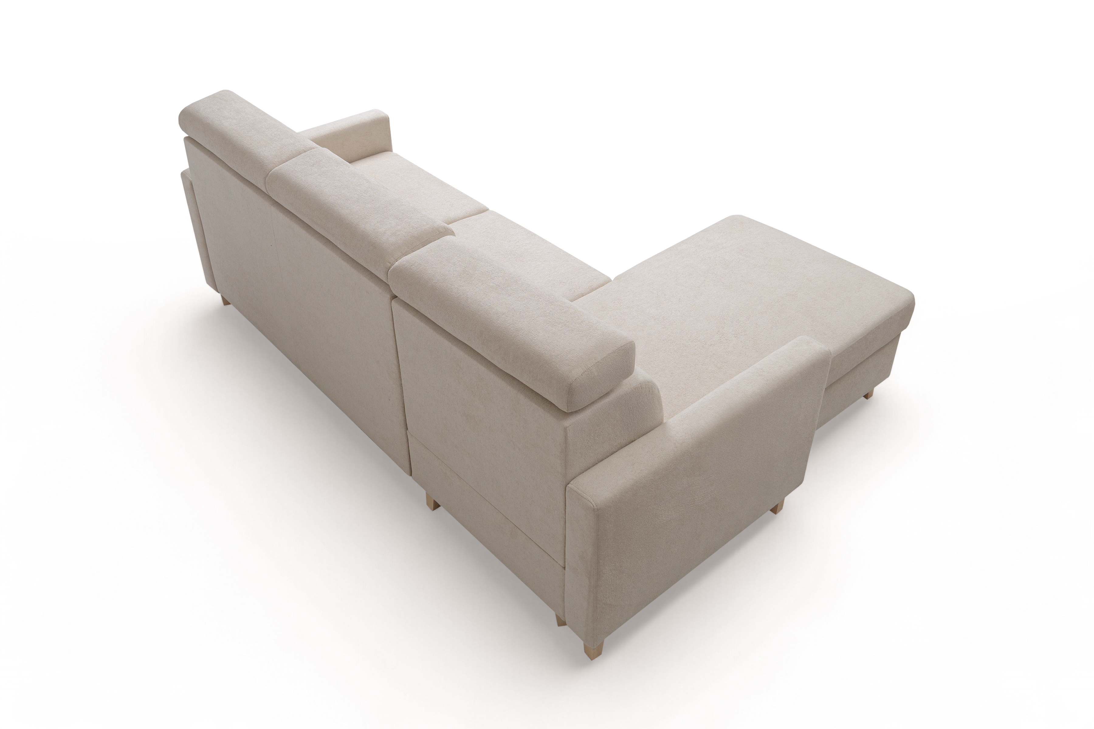 Rohová pohovka Vario s rozkladem univerzální pravolevá - béžová pletenina Freya 210-03 Rohová sedací souprava Vario rozkládací uniwersalny prawo/levá - béžová Pletenina Freya 210-03