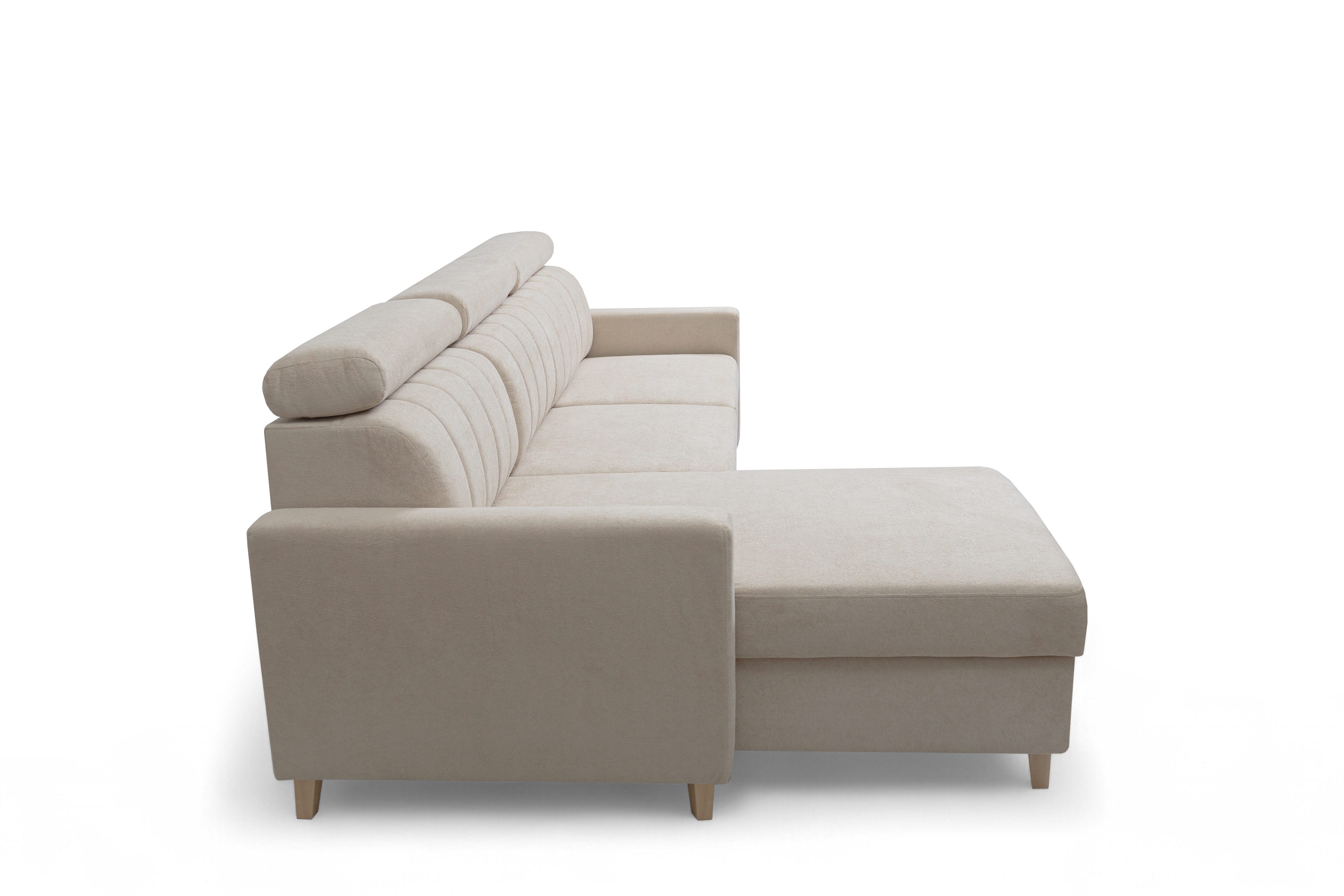 Rohová pohovka Vario s rozkladem univerzální pravolevá - béžová pletenina Freya 210-03 Rohová sedací souprava Vario rozkládací uniwersalny prawo/levá - béžová Pletenina Freya 210-03