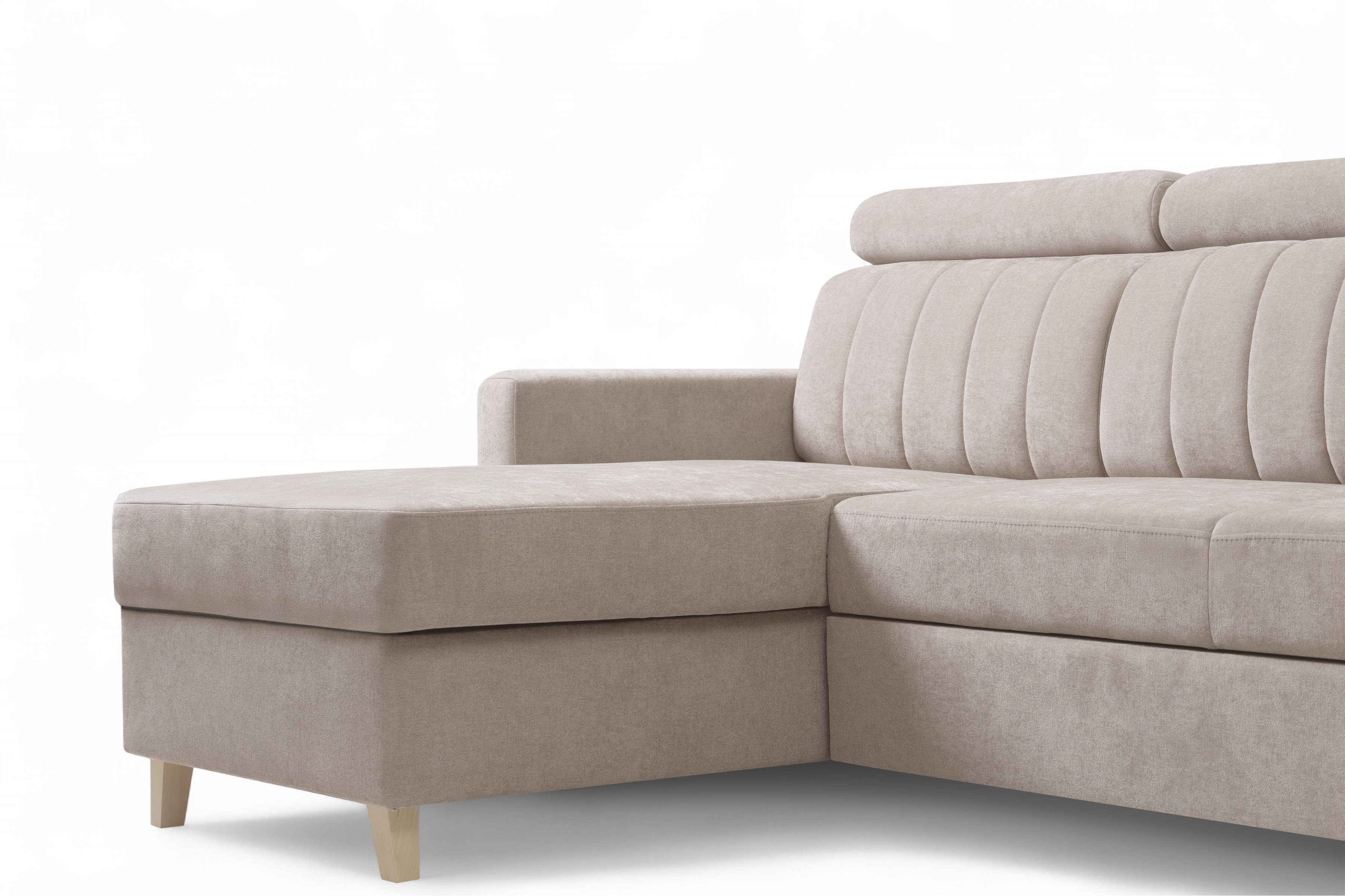 Rozkladacia rohová sedačka Vario univerzálna - béžová žinylka Wind 11 Rohová sedacia súprava Vario s funkciou spánku uniwersalny prawo/Ľavá strana - béžový šenil Wind 11 