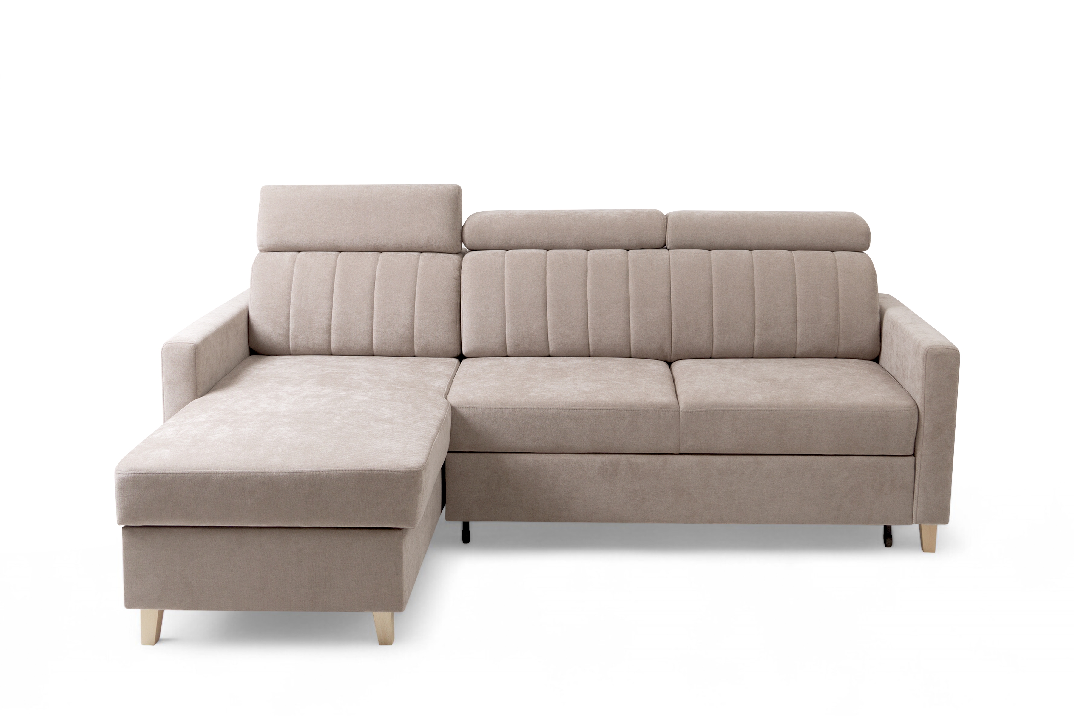 Rozkladacia rohová sedačka Vario univerzálna - béžová žinylka Wind 11 Rohová sedacia súprava Vario s funkciou spánku uniwersalny prawo/Ľavá strana - béžový šenil Wind 11 