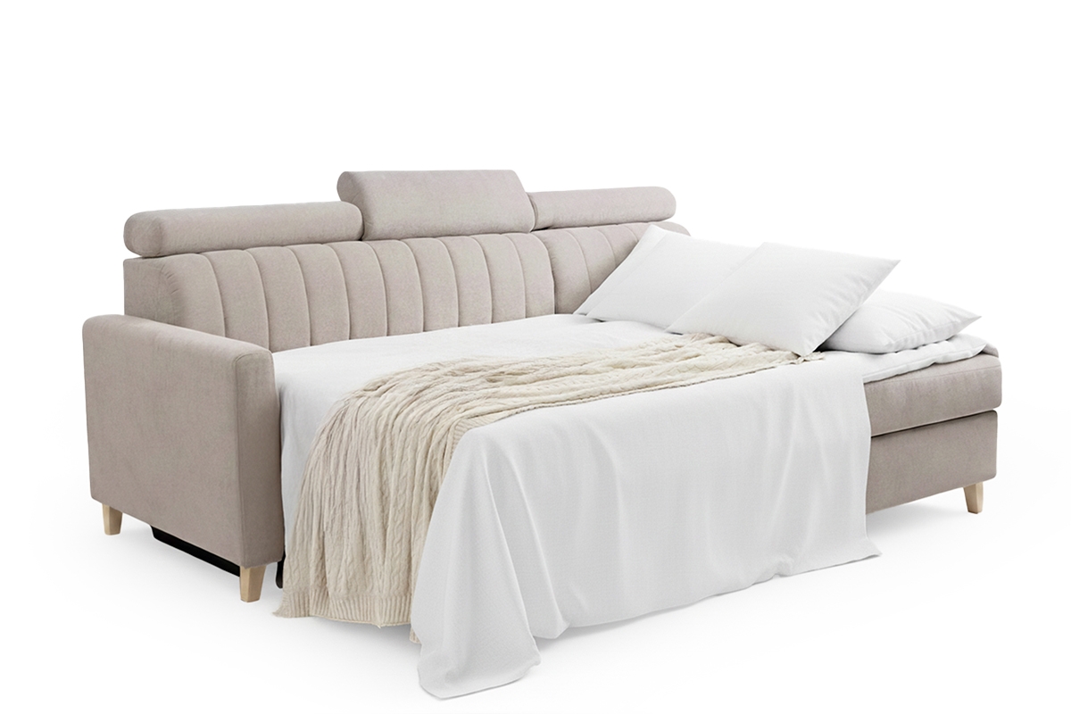 Rozkladacia rohová sedačka Vario univerzálna - béžová žinylka Wind 11 Rohová sedacia súprava Vario s funkciou spánku uniwersalny prawo/Ľavá strana - béžový šenil Wind 11 