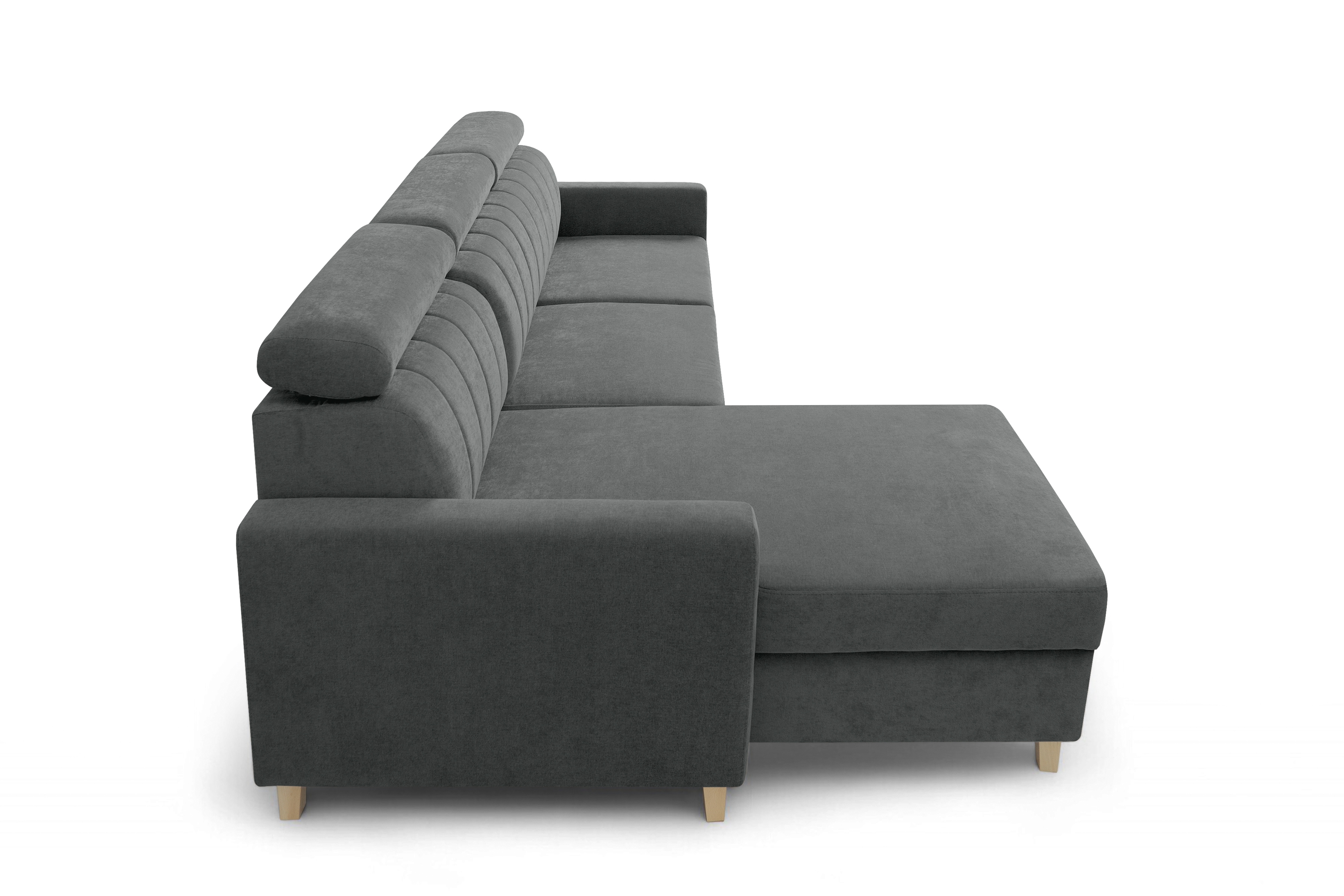 Rozkladacia rohová sedačka Vario univerzálna - sivá žinylka Wind 89 Rohová sedacia súprava Vario s funkciou spánku uniwersalny prawo/Ľavá strana - šedý šenil Wind 89