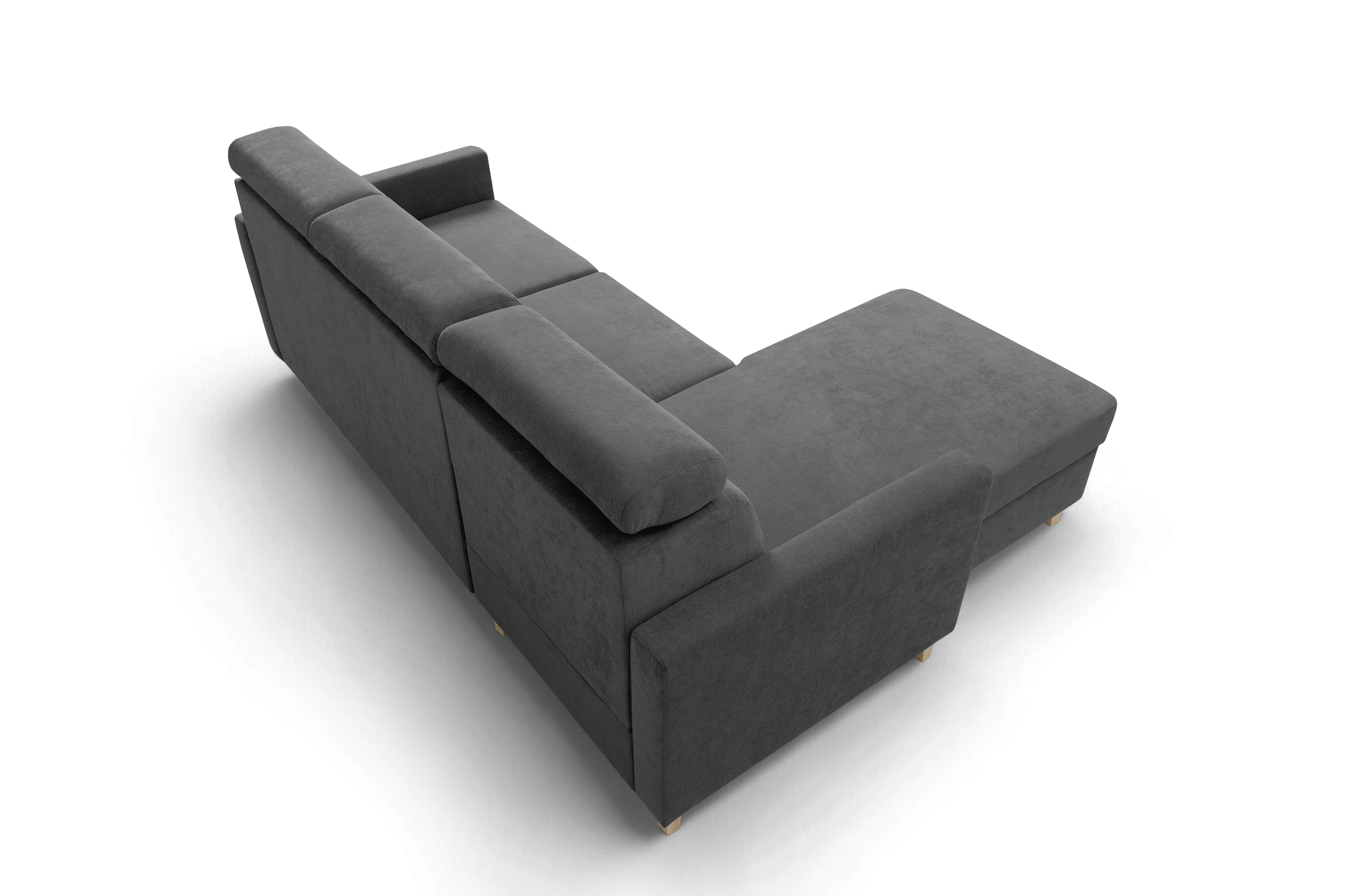 Rozkladacia rohová sedačka Vario univerzálna - sivá žinylka Wind 89 Rohová sedacia súprava Vario s funkciou spánku uniwersalny prawo/Ľavá strana - šedý šenil Wind 89