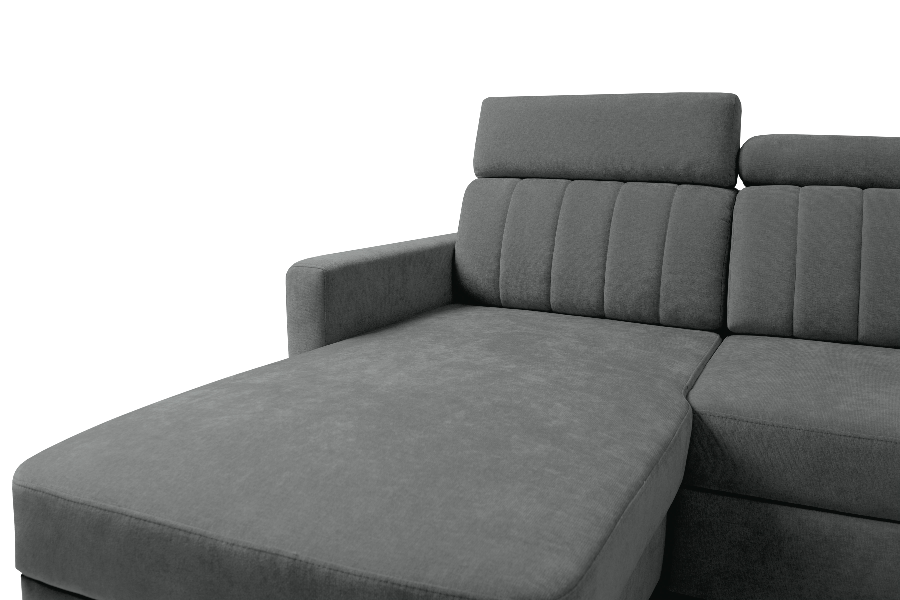 Rozkladacia rohová sedačka Vario univerzálna - sivá žinylka Wind 89 Rohová sedacia súprava Vario s funkciou spánku uniwersalny prawo/Ľavá strana - šedý šenil Wind 89