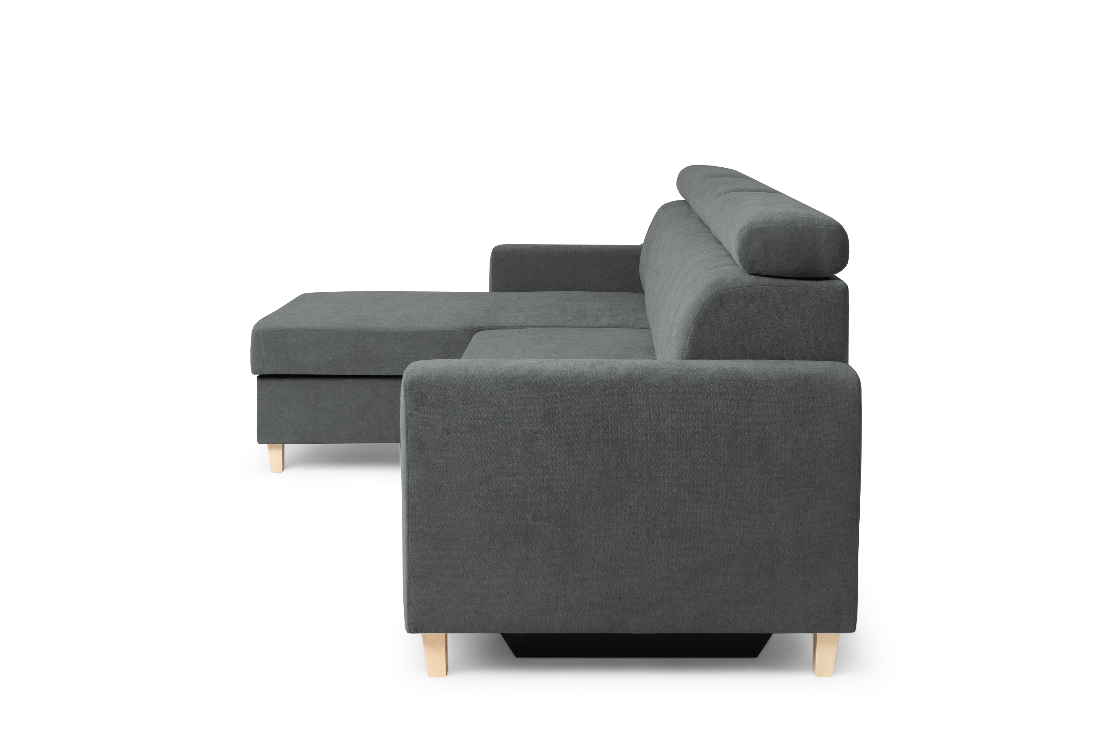 Rozkladacia rohová sedačka Vario univerzálna - sivá žinylka Wind 89 Rohová sedacia súprava Vario s funkciou spánku uniwersalny prawo/Ľavá strana - šedý šenil Wind 89