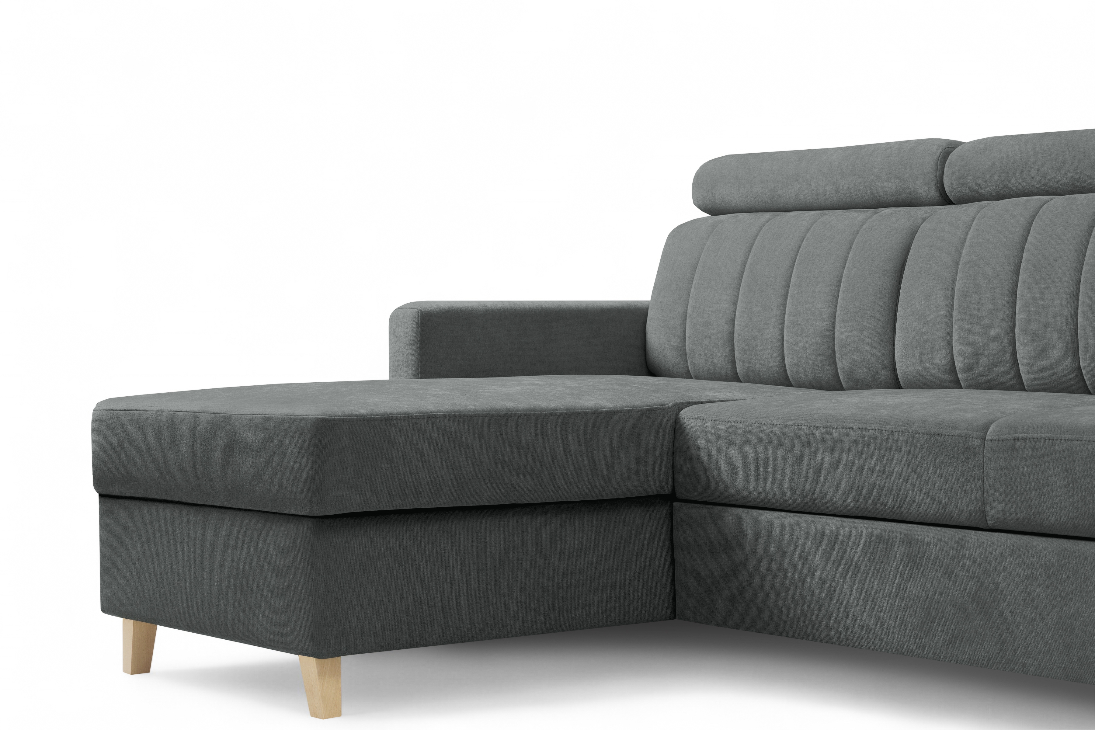 Rozkladacia rohová sedačka Vario univerzálna - sivá žinylka Wind 89 Rohová sedacia súprava Vario s funkciou spánku uniwersalny prawo/Ľavá strana - šedý šenil Wind 89