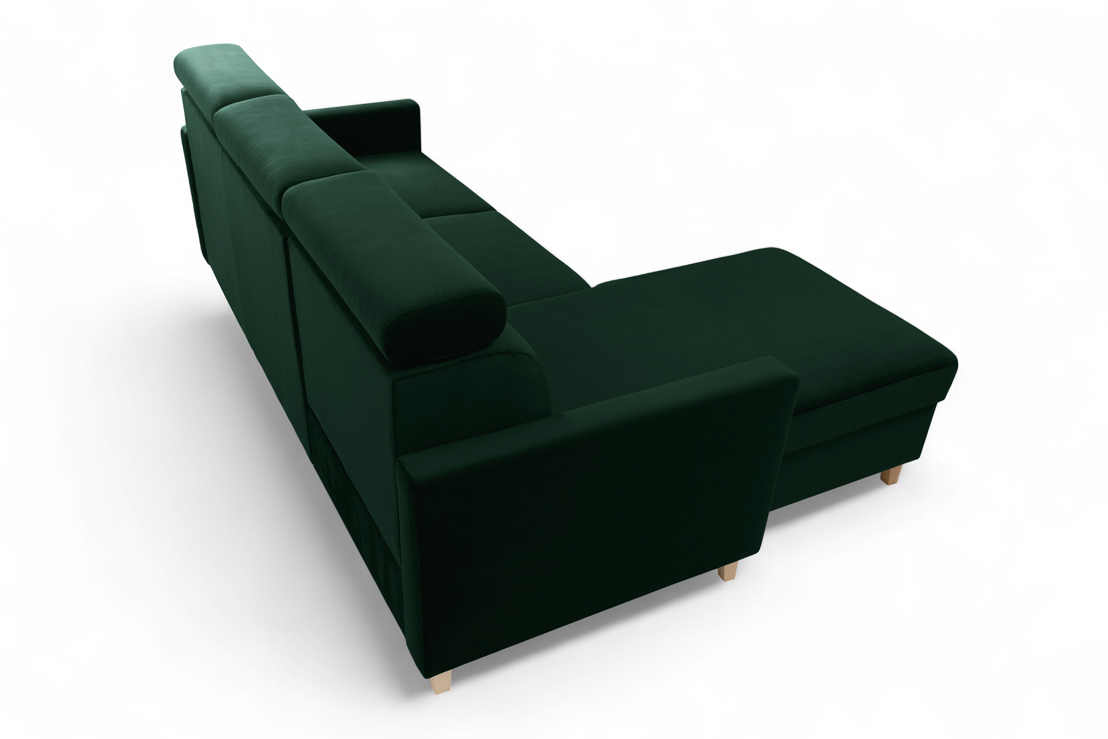 Rozkladacia rohová sedačka Vario univerzálna - zelený velúr Bluvel 78 Rohová sedacia súprava Vario s funkciou spánku uniwersalny prawo/Ľavá strana - Zelený velúr Bluvel 78