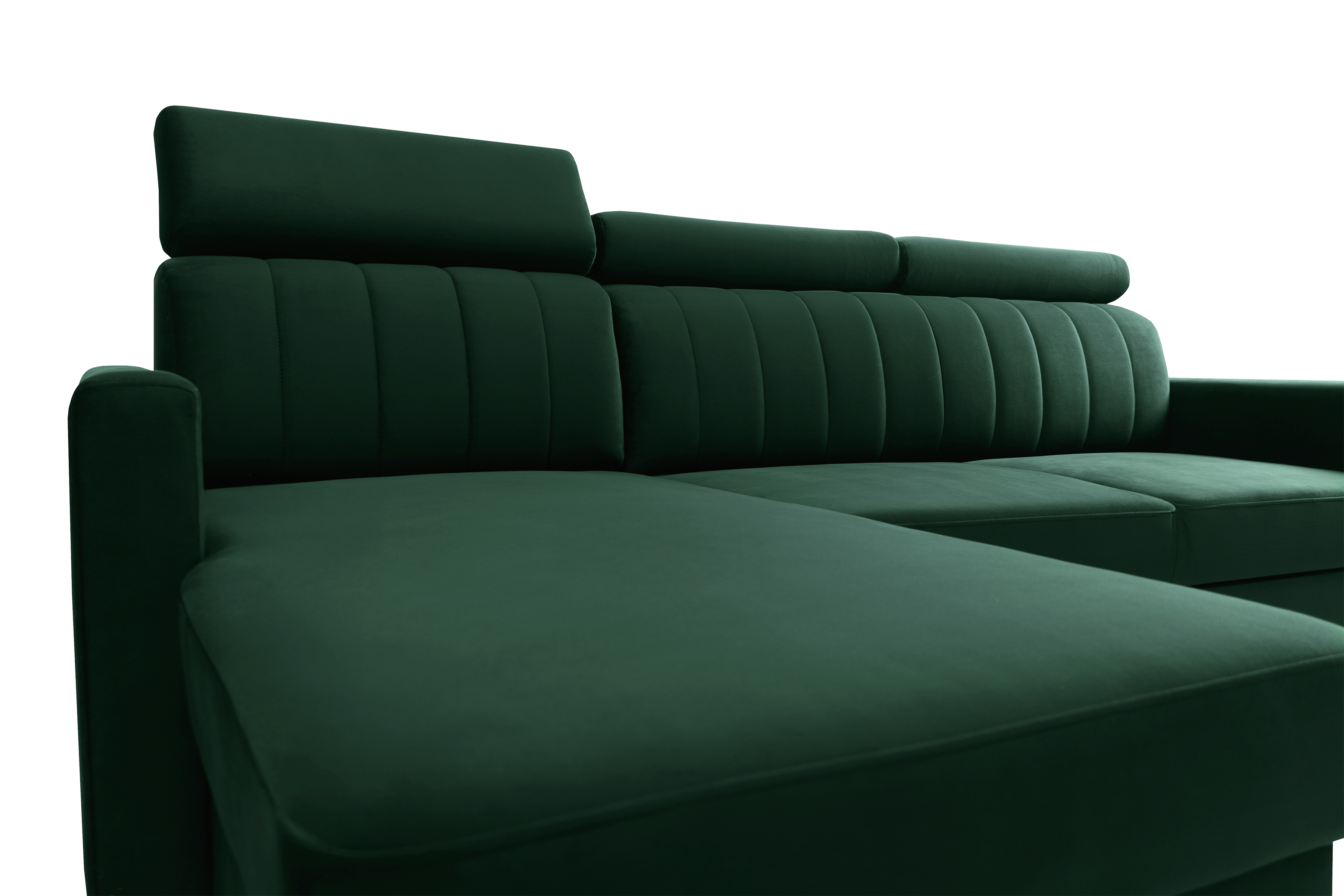 Rozkladacia rohová sedačka Vario univerzálna - zelený velúr Bluvel 78 Rohová sedacia súprava Vario s funkciou spánku uniwersalny prawo/Ľavá strana - Zelený velúr Bluvel 78