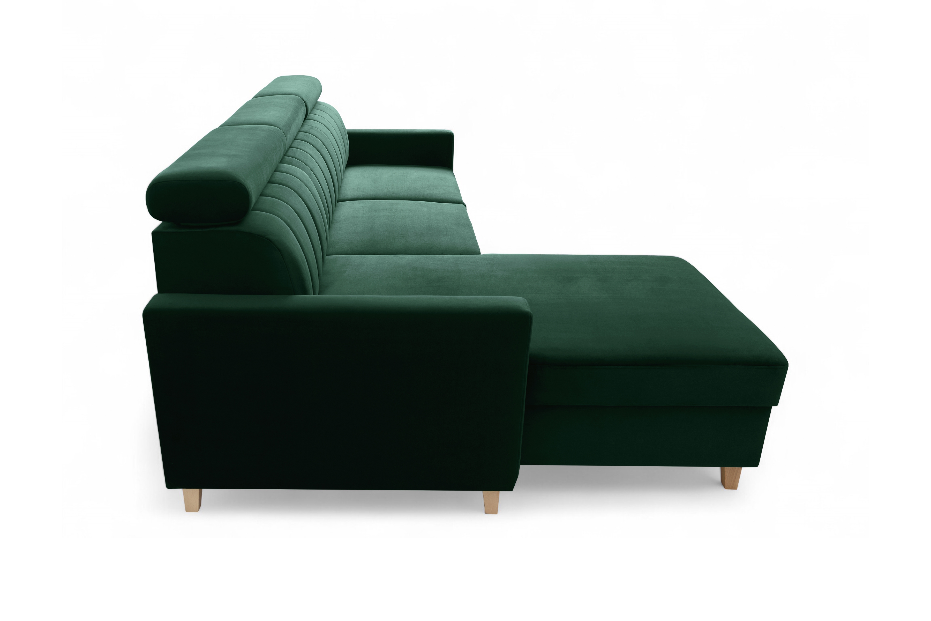 Rozkladacia rohová sedačka Vario univerzálna - zelený velúr Bluvel 78 Rohová sedacia súprava Vario s funkciou spánku uniwersalny prawo/Ľavá strana - Zelený velúr Bluvel 78