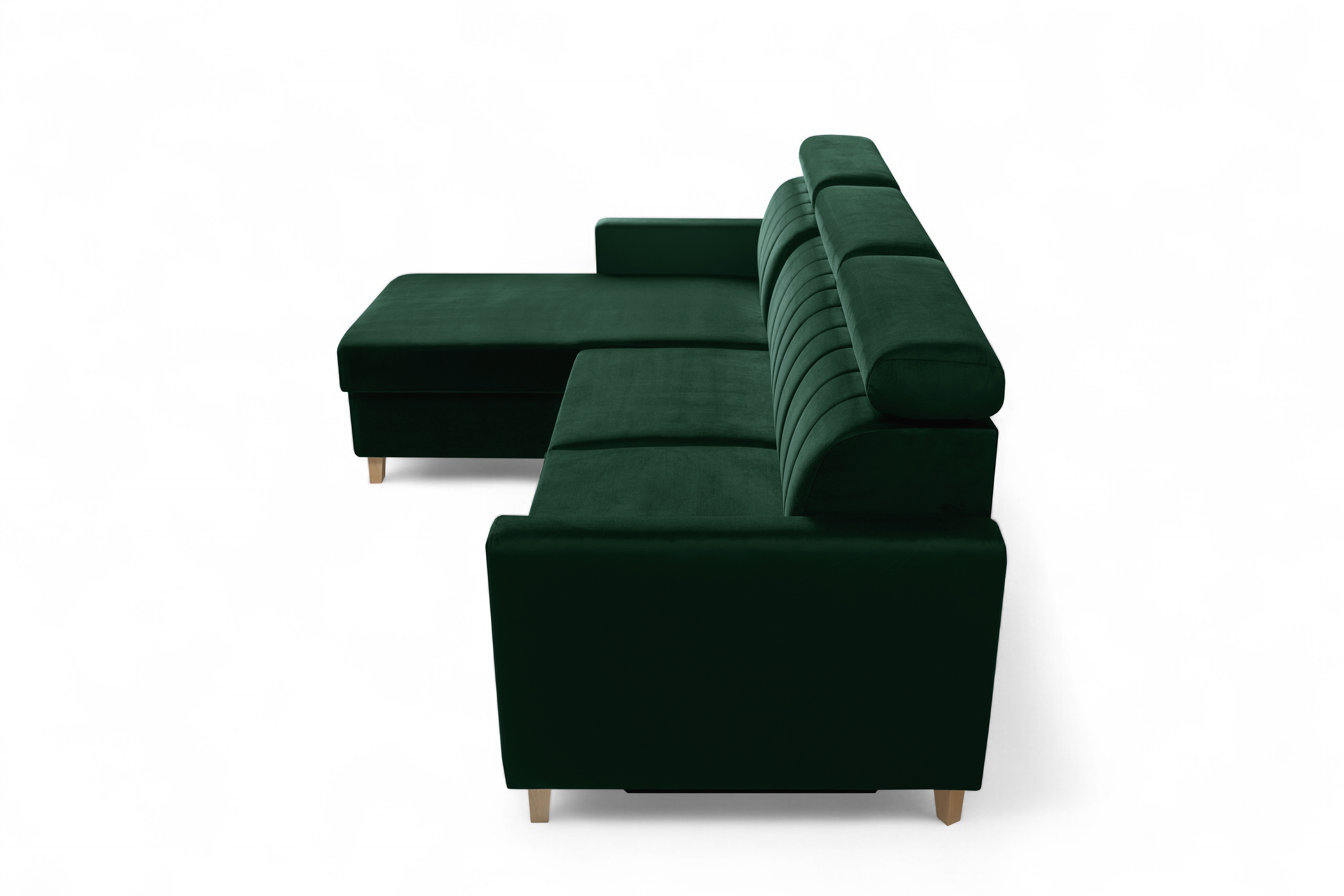 Rozkladacia rohová sedačka Vario univerzálna - zelený velúr Bluvel 78 Rohová sedacia súprava Vario s funkciou spánku uniwersalny prawo/Ľavá strana - Zelený velúr Bluvel 78