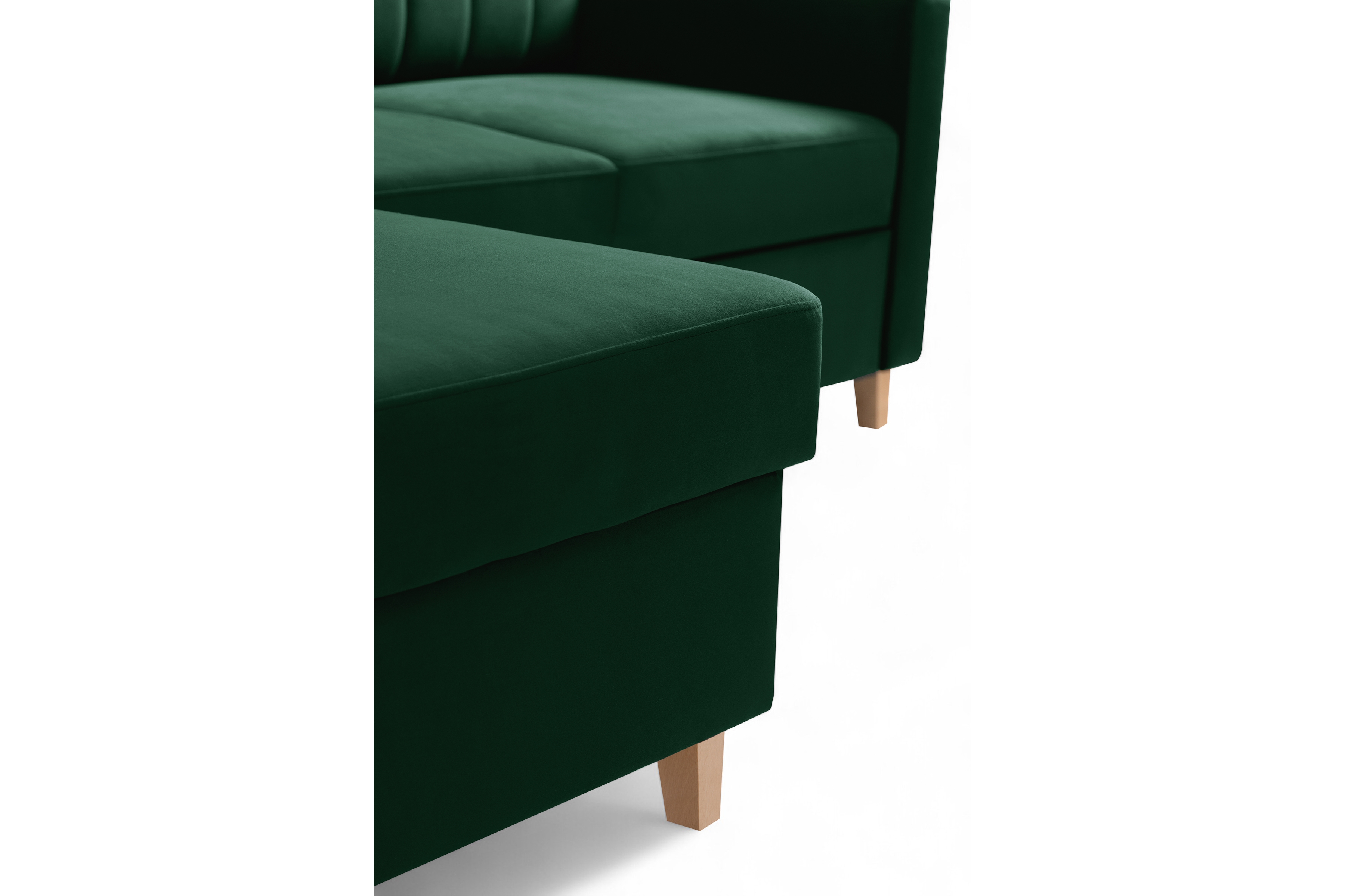 Rozkladacia rohová sedačka Vario univerzálna - zelený velúr Bluvel 78 Rohová sedacia súprava Vario s funkciou spánku uniwersalny prawo/Ľavá strana - Zelený velúr Bluvel 78