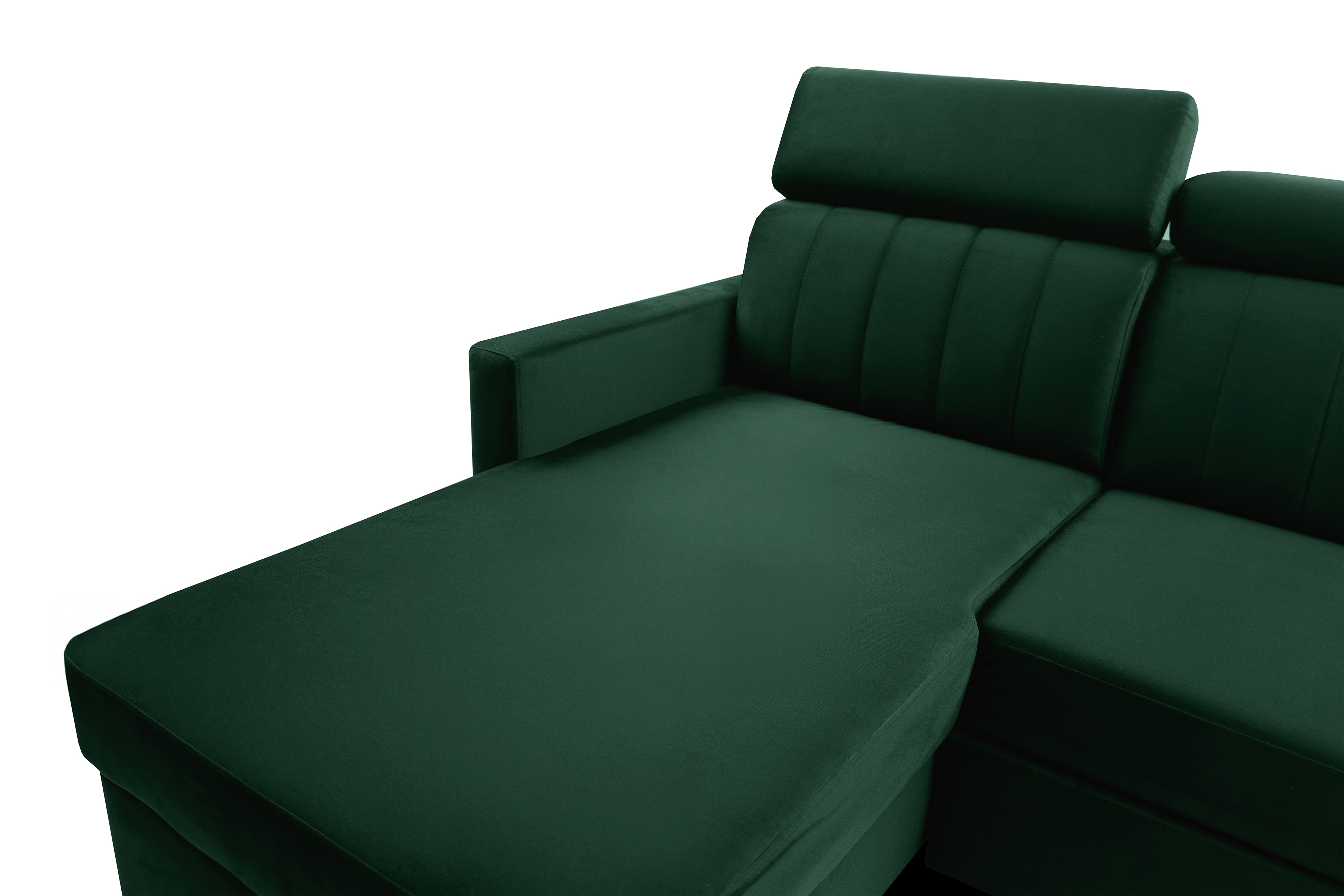 Rozkladacia rohová sedačka Vario univerzálna - zelený velúr Bluvel 78 Rohová sedacia súprava Vario s funkciou spánku uniwersalny prawo/Ľavá strana - Zelený velúr Bluvel 78