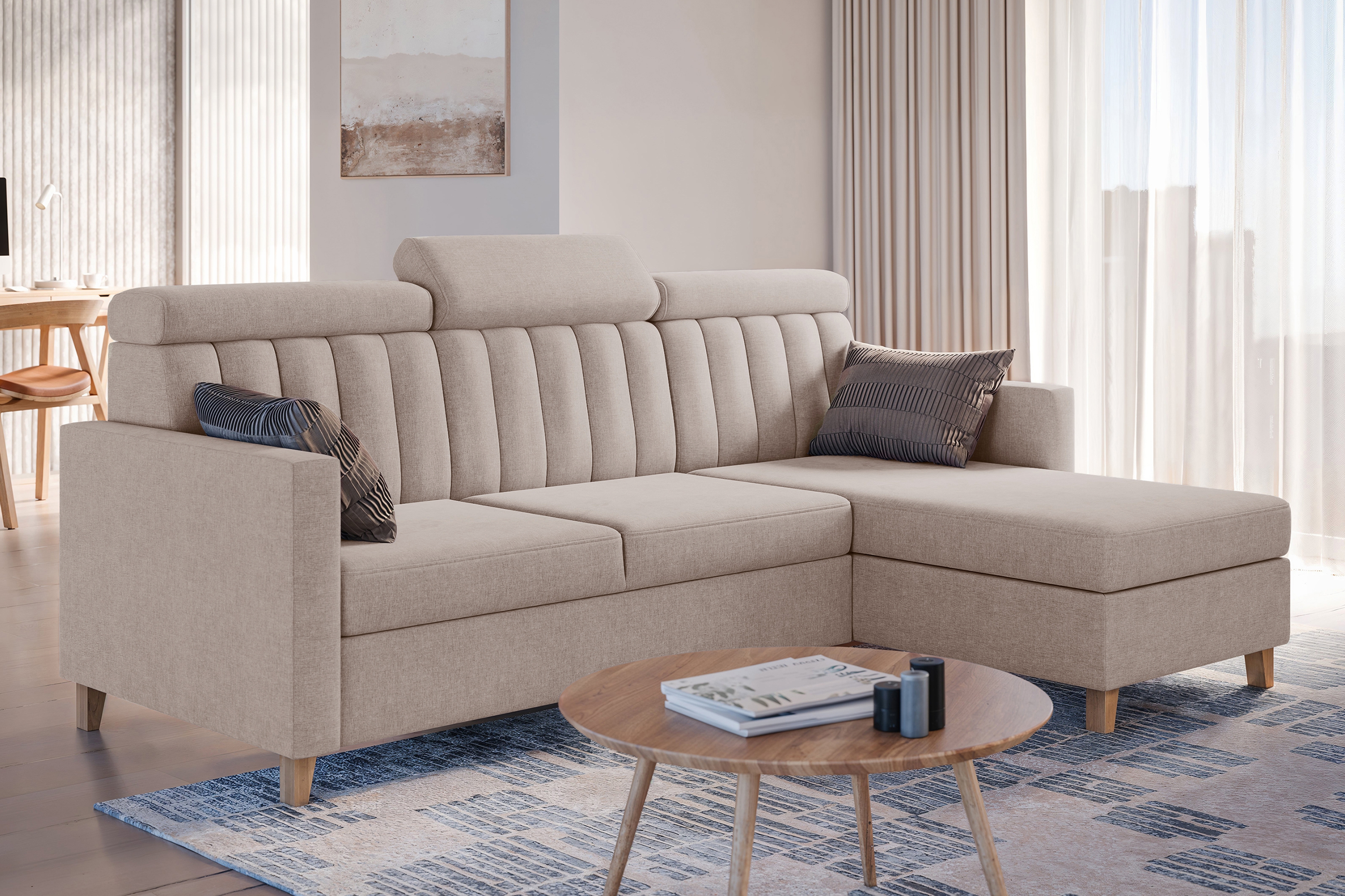 Rozkladacia rohová sedacia súprava Vario univerzálna Rohová sedacia súprava Vario s funkciou spánku uniwersalny prawo/Ľavá strana 