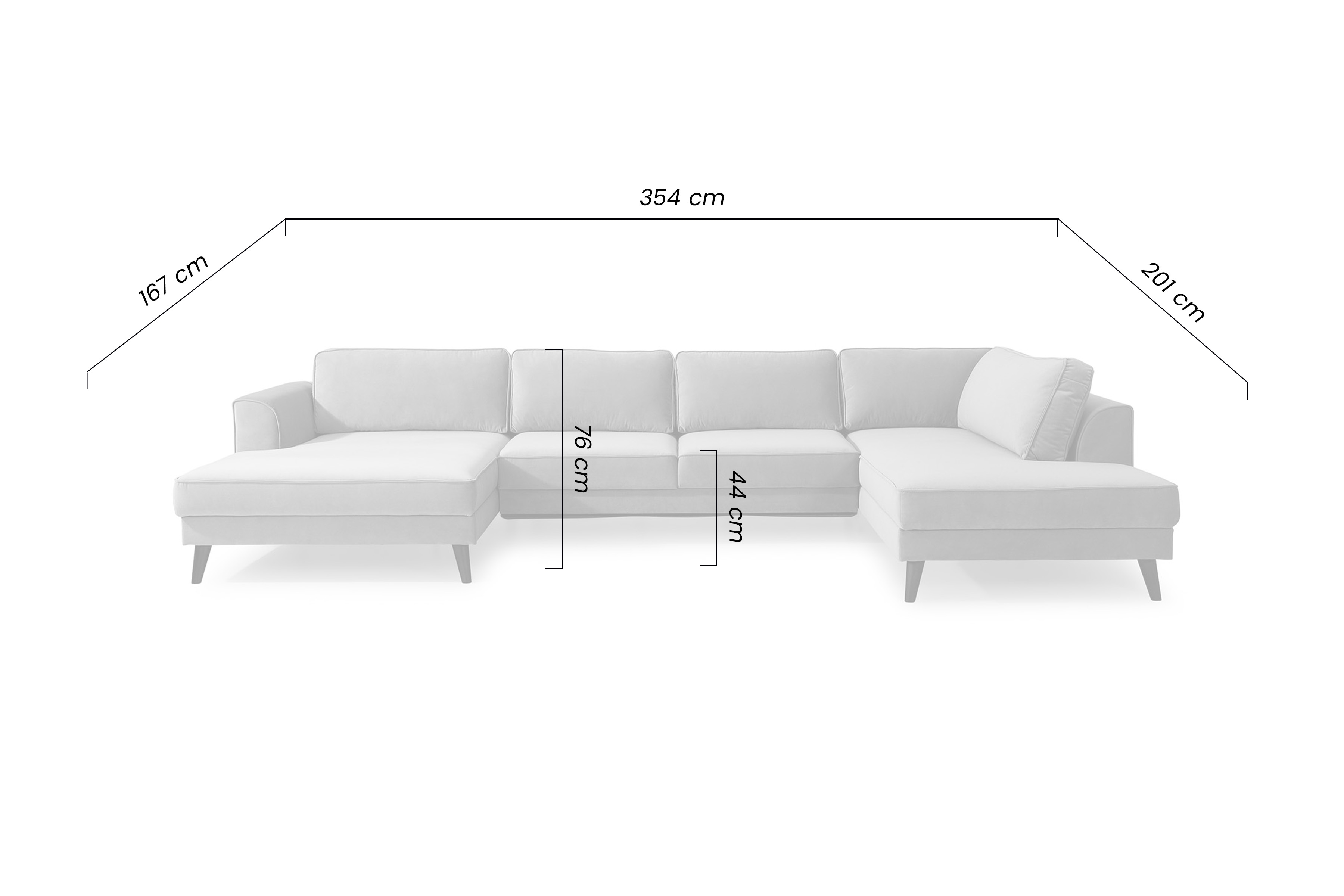 Rohová čalouněná sedací souprava Lumber Jack U pravá - 354x201 cm Rohová sedací souprava čalouněná Lumber Jack U 354x201cm pravá