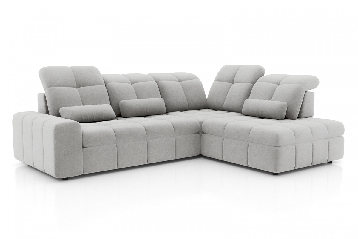 Elektrický rozkládací rohový gauč Magnelio L pravý - béžový Solar 3 Rohová sedací souprava z elektricky wysuwanym sedadlem i funkcja spaní Magnelio L pravá - béžová potahová látka snadno čistitelný Solar 3 