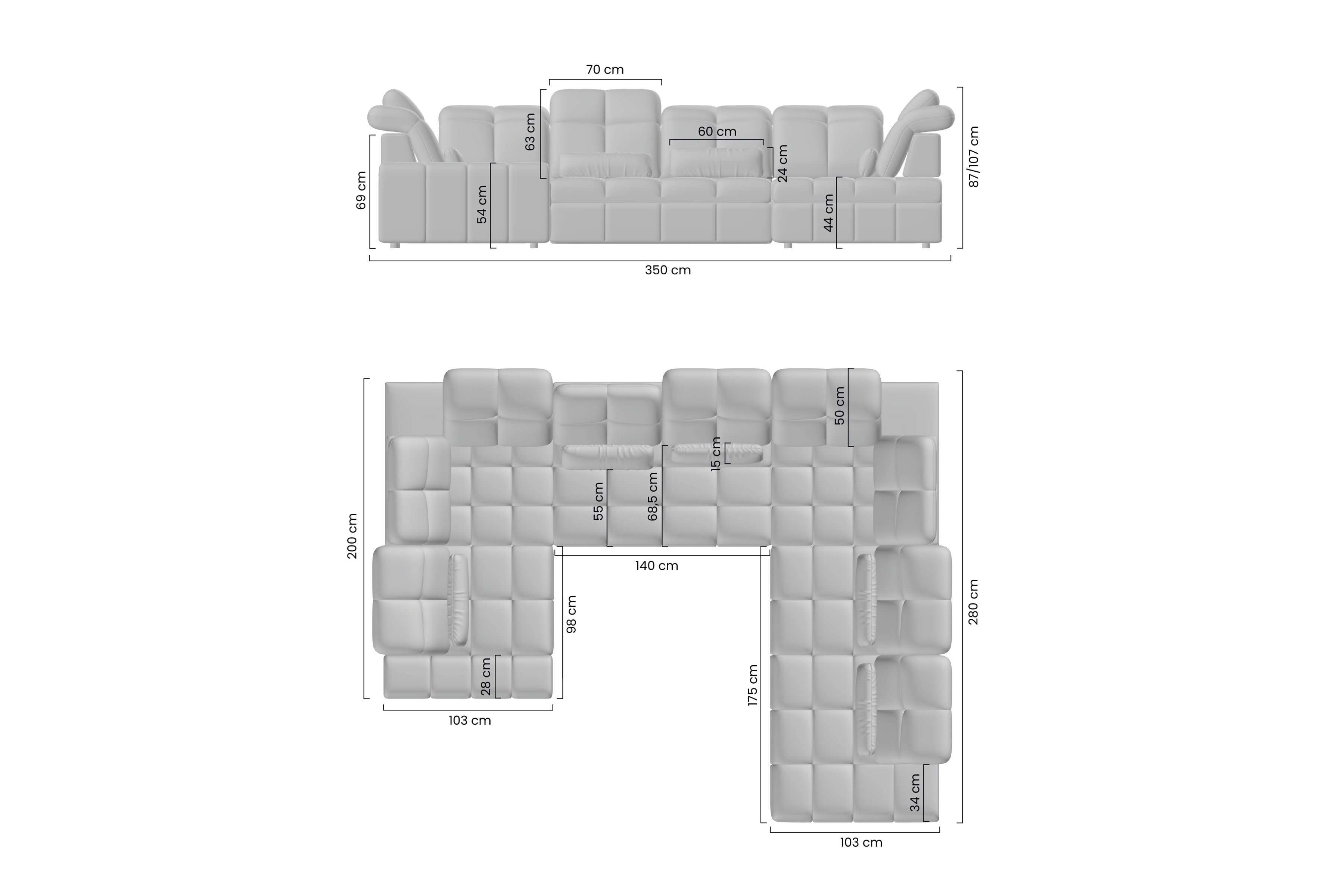 Rohová sedacia súprava Magnelio U ľavá elektrická s rozkladacou funkciou - béžová bouclé Catch Me 02 Rohová sedacia súprava s elektricky výsuvným sedákem i i funkcja spania Magnelio U Ľavá strana - Béžová boucle Catch Me 02