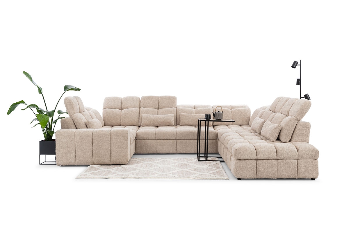 Elektrický rozkládací rohový gauč Magnelio U Moderní rohová sedací souprava U 