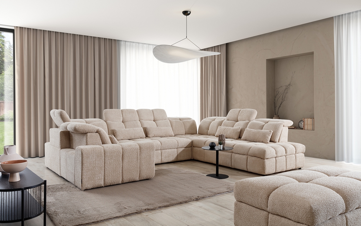 Elektrický rozkládací rohový gauč Magnelio U nsaroznik u z miekkim sedadlem 