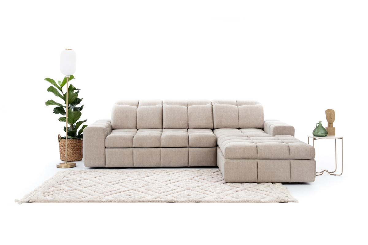 Rohová sedacia súprava Magnelio Mini elektrická s rozkladacou funkciou béžový Rohová sedacia súprava z miekkim siedziskiem 