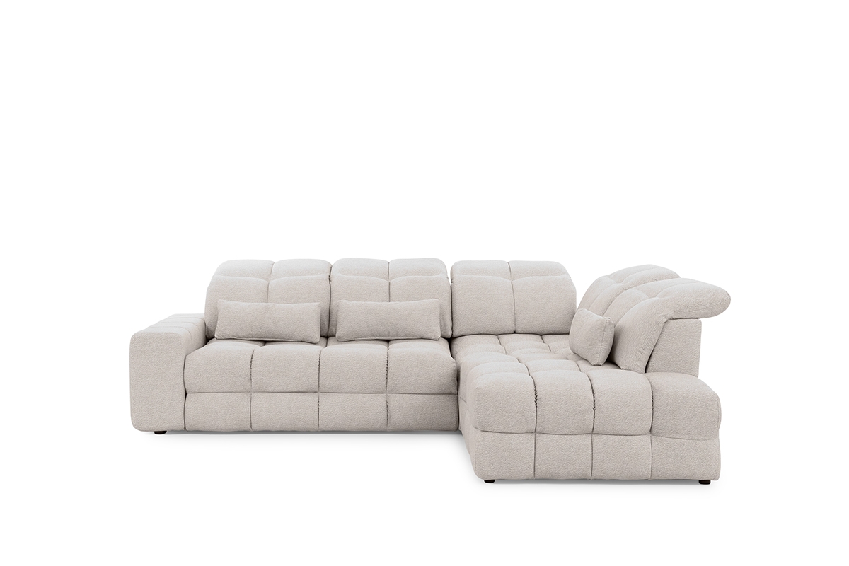 Rohová sedací souprava Magnelio Prestige L pravá s elektrickým vysouváním - béžová Perfect Harmony 02 Rohová sedací souprava z elektricky wysuwanym sedadlem Magnelio Prestige L pravá - béžová šenil Perfect Harmony 02 