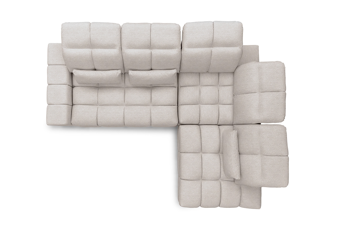 Rohová sedací souprava Magnelio Prestige L pravá s elektrickým vysouváním - béžová Perfect Harmony 02 Rohová sedací souprava z elektricky wysuwanym sedadlem Magnelio Prestige L pravá - béžová šenil Perfect Harmony 02 