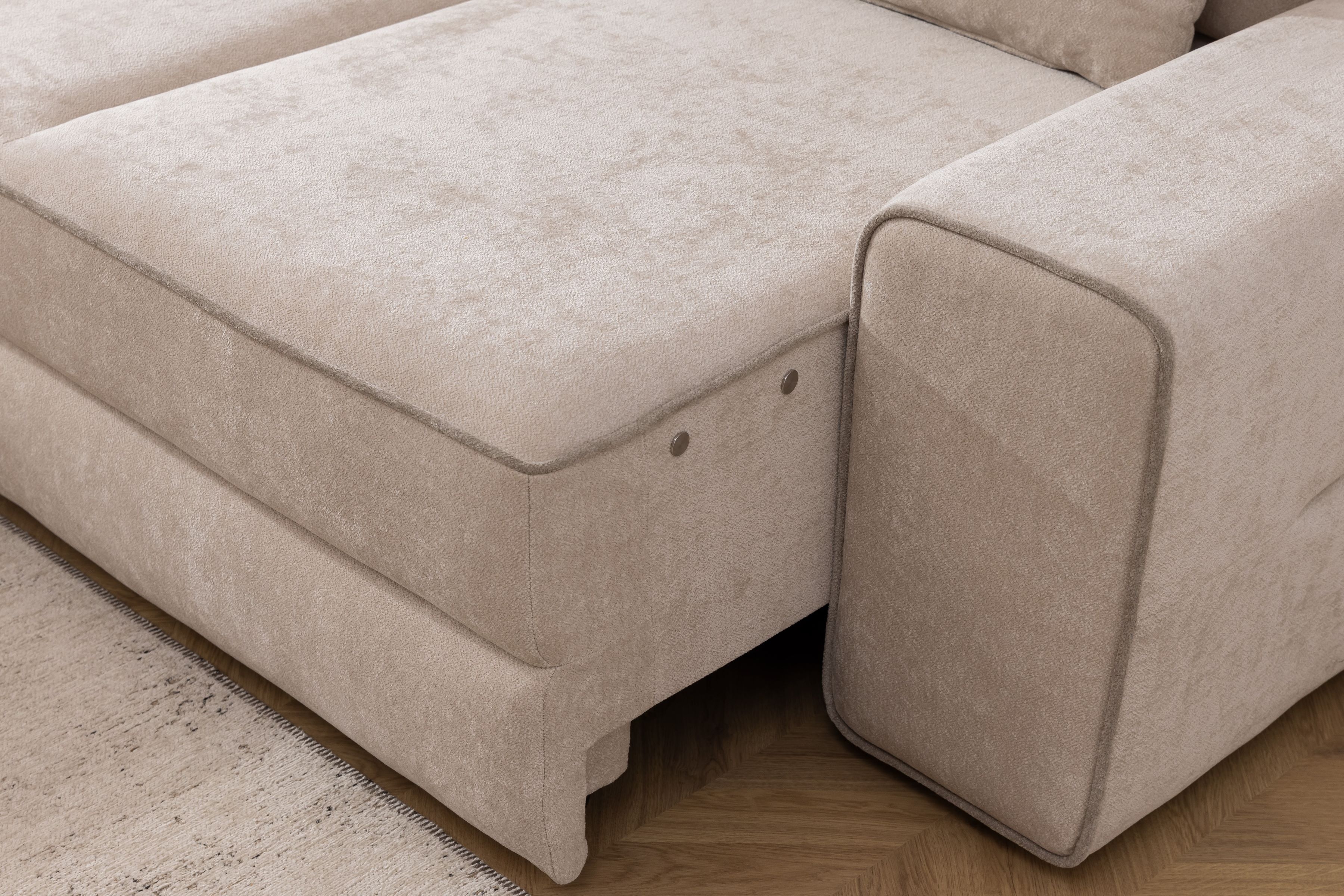 Rohová pohovka Tulia Mini s elektricky výsuvným sedákem Rohová sedací souprava z elektricky wysuwanym sedadlem Tulia Mini