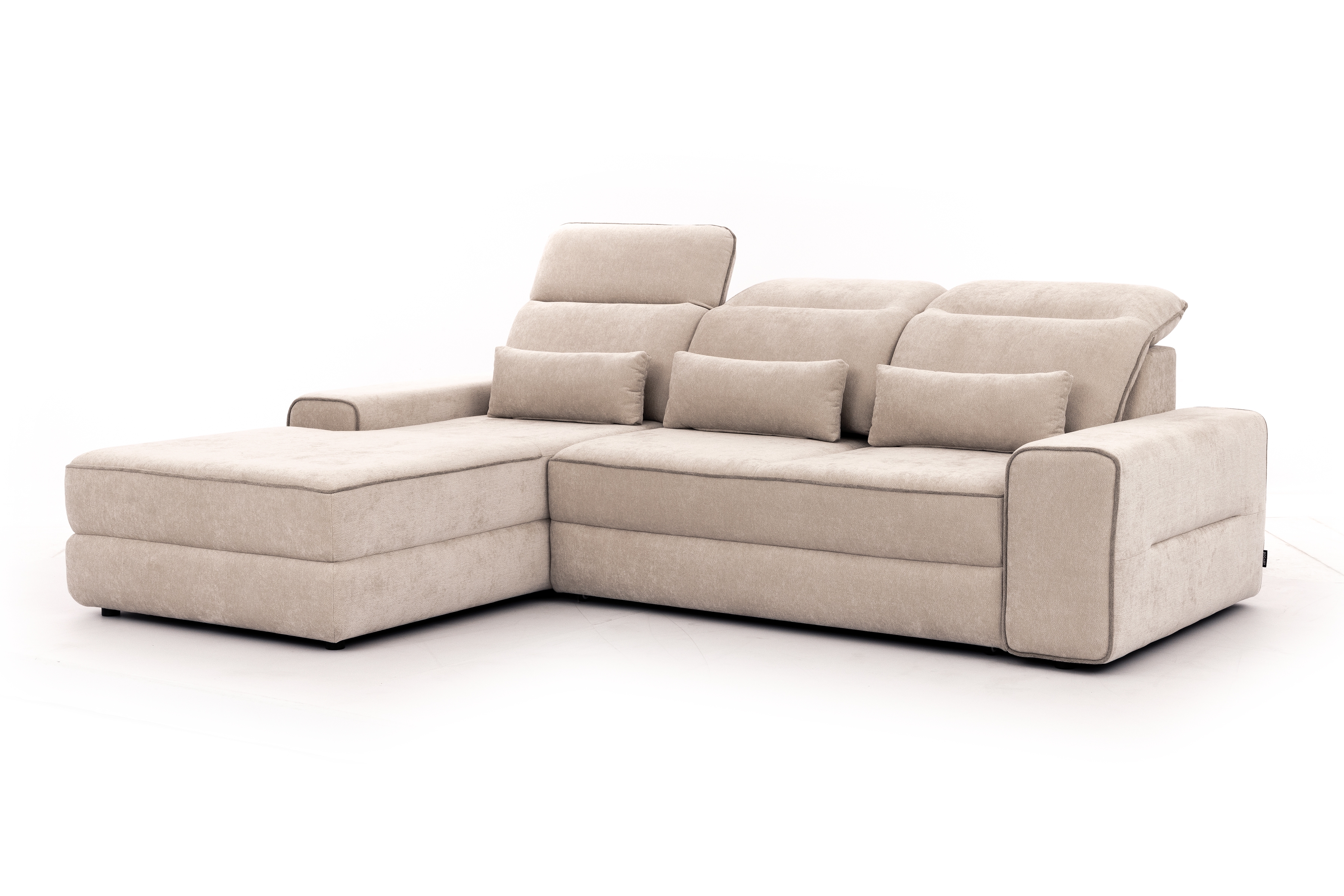 Rohová pohovka Tulia Mini s elektricky výsuvným sedákem Rohová sedací souprava z elektricky wysuwanym sedadlem Tulia Mini