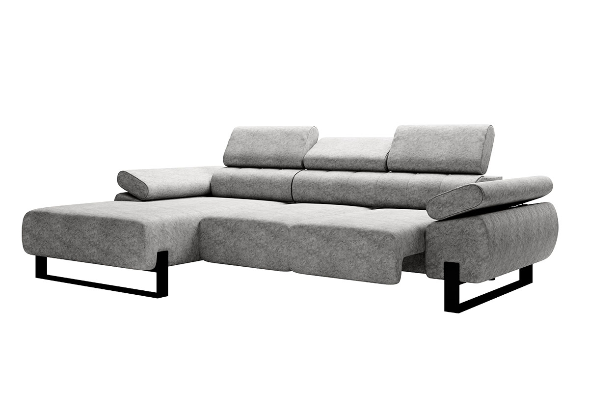 Rohová sedacia súprava s el. výsuvným sedákom Verica Mini ľavá - šedý zamat Ive 1 Rohová sedacia súprava Verica výsuvna Sedák